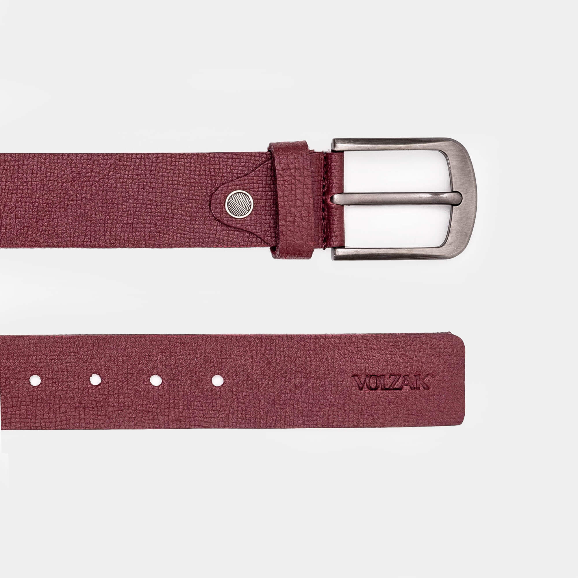 001 Ceinture sport en cuir Bordeaux grainé