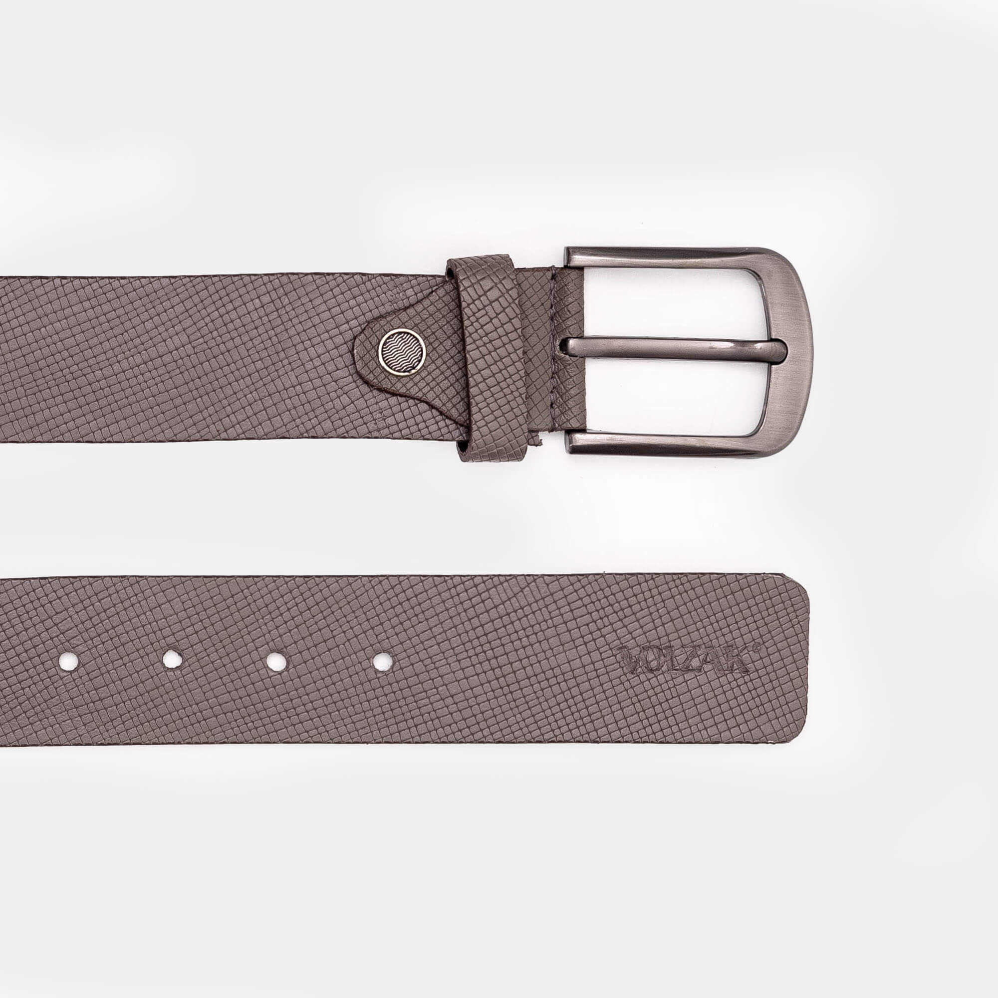 001 Ceinture sport en cuir Taupe grainé