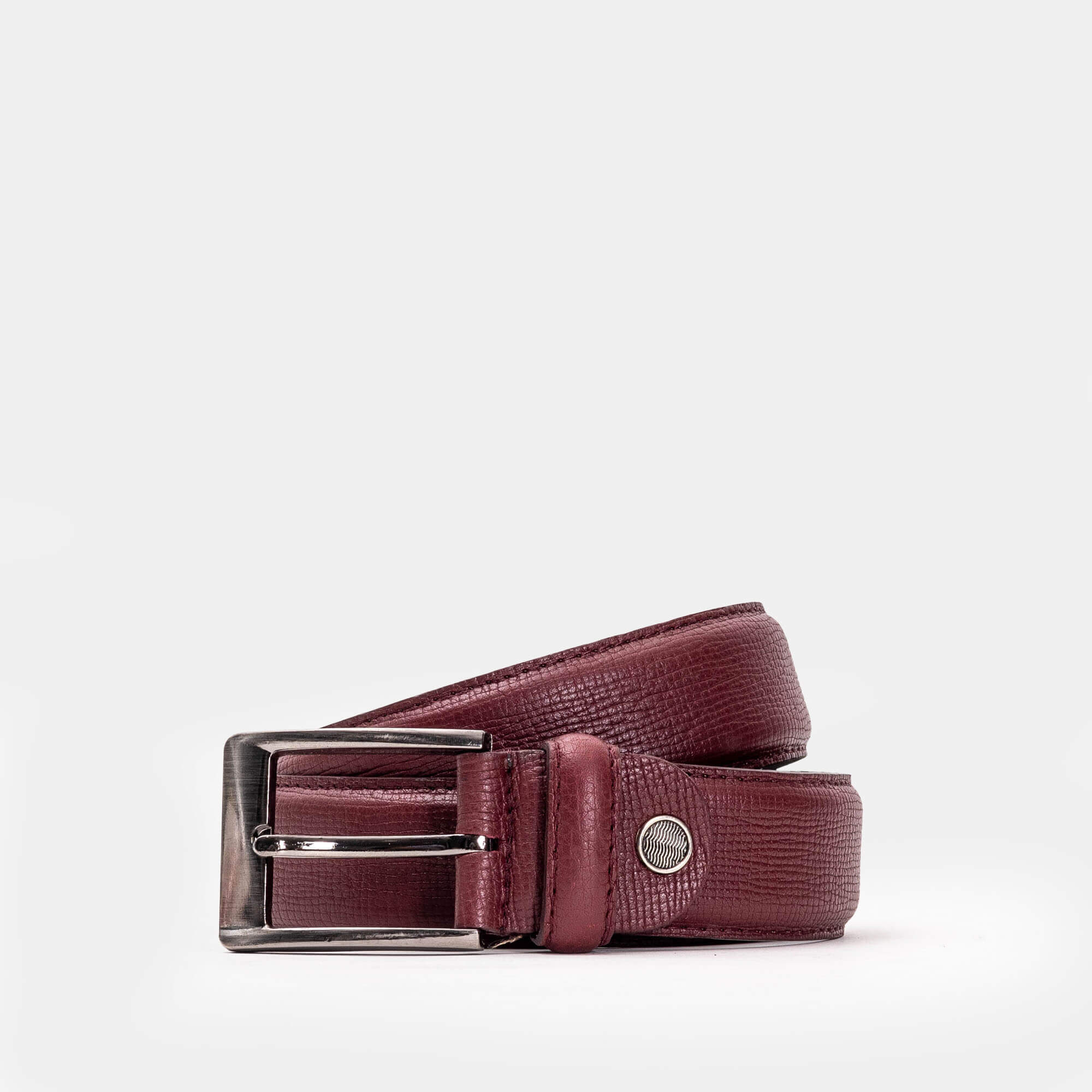 Volzak 002 Ceinture classique en cuir Bordeaux