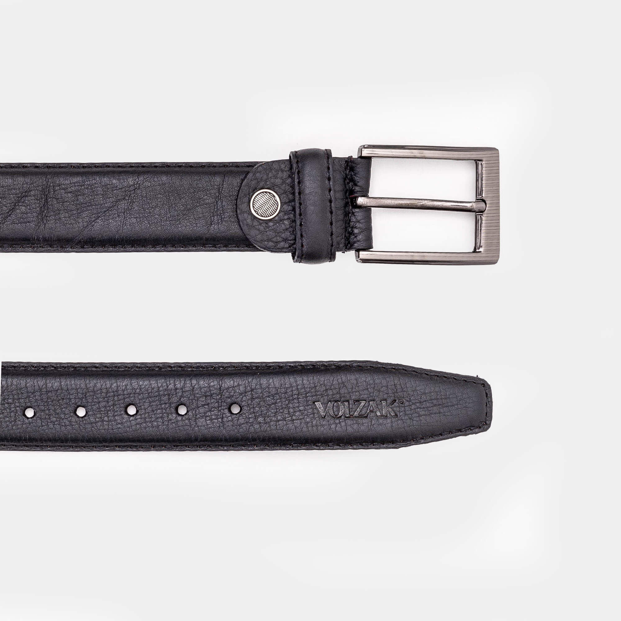 002 Ceinture classique en cuir Noir