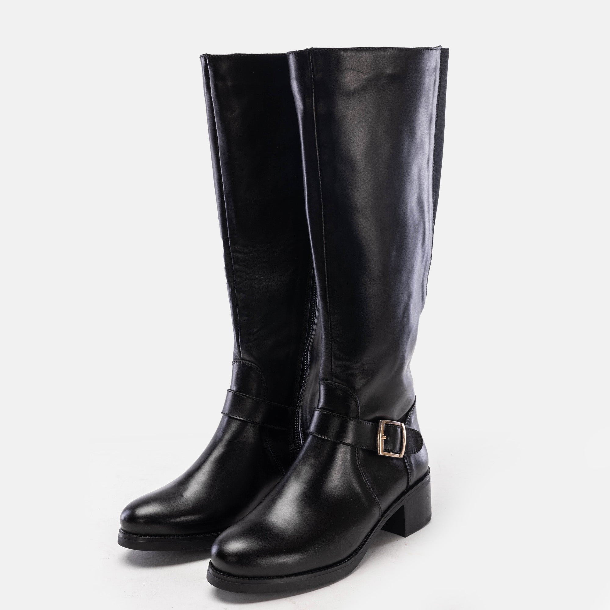 Volzak 066 Botte genouillère en cuir Noir