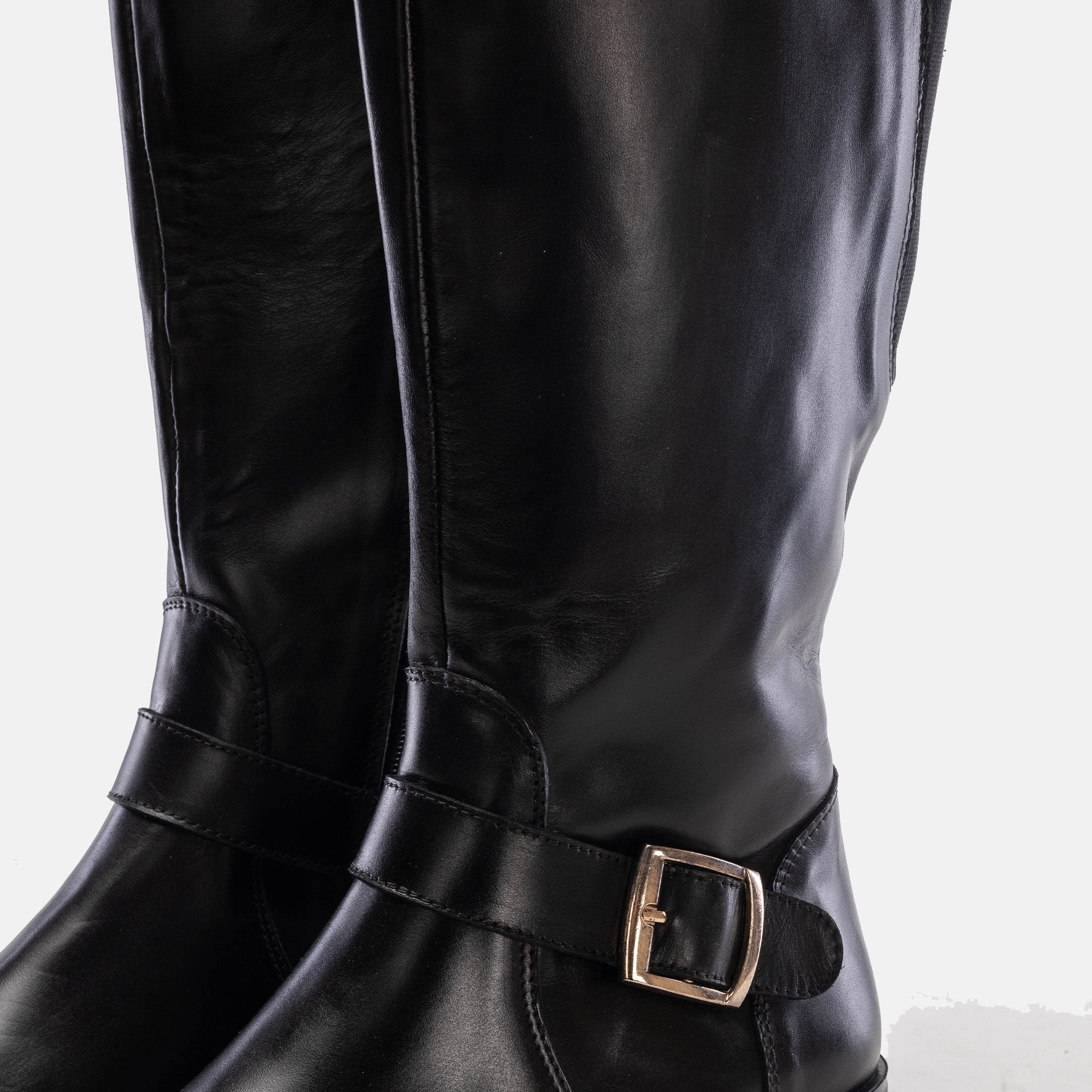 Volzak 066 Botte genouillère en cuir Noir