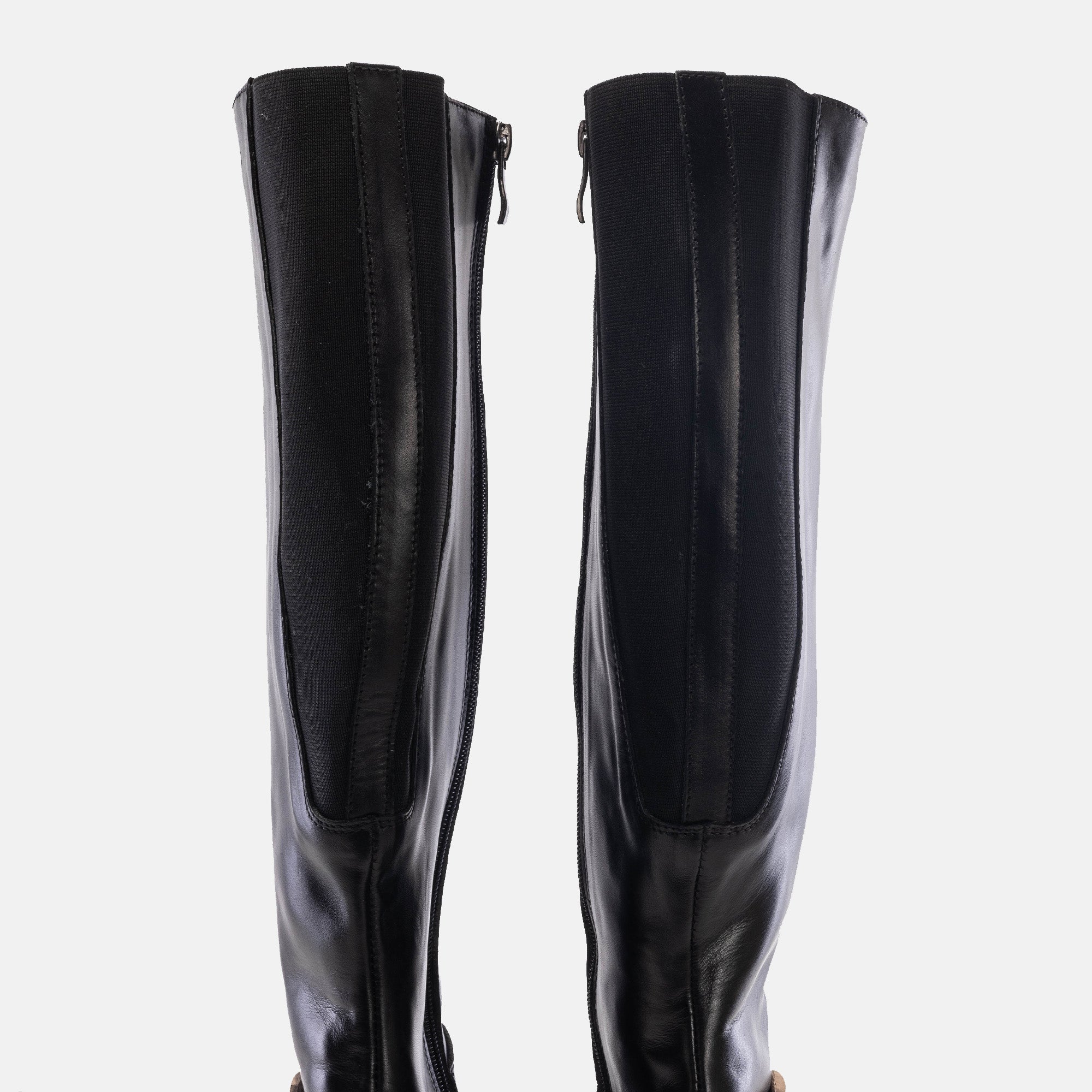 Volzak 066 Botte genouillère en cuir Noir