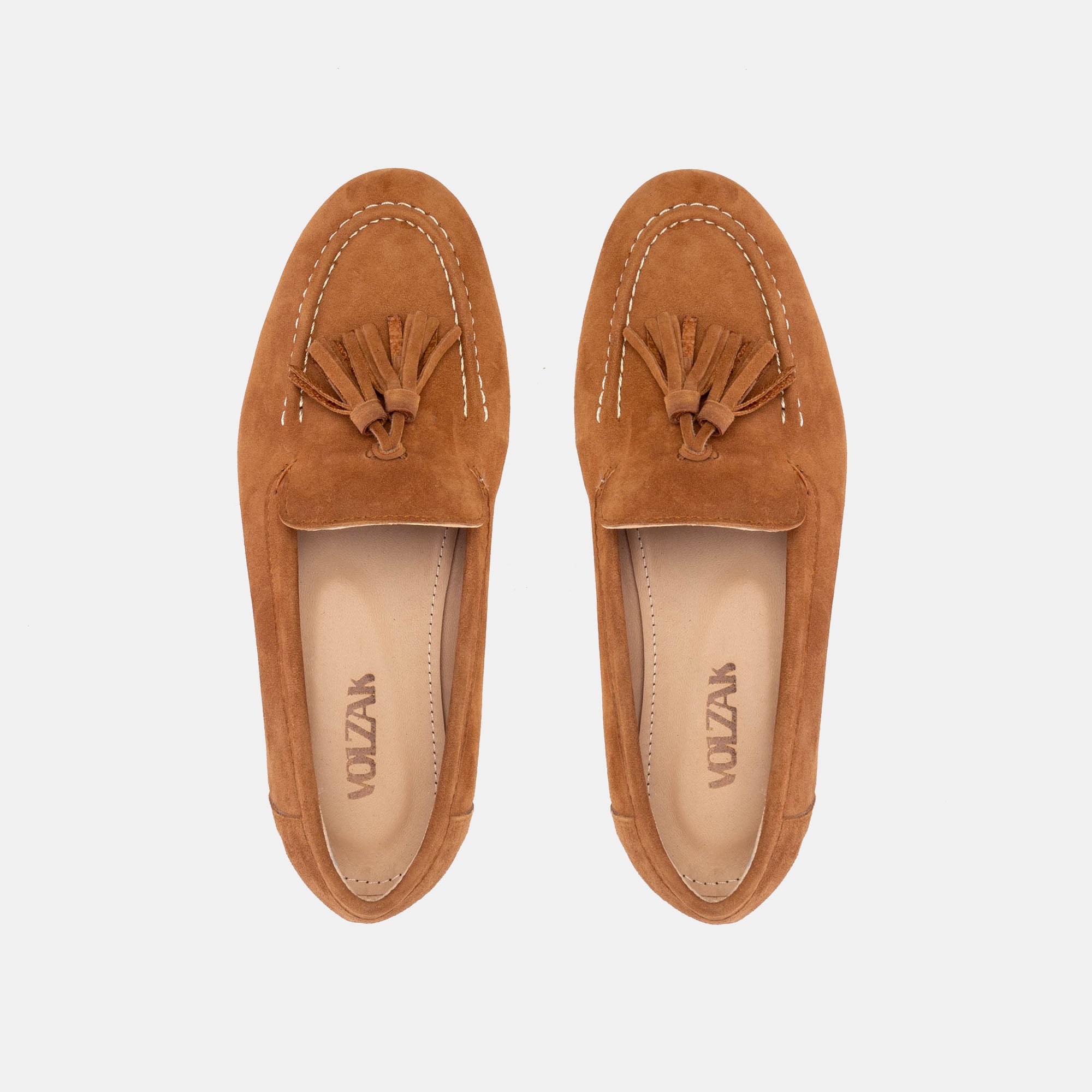 ''104 Ballerine en daim Camel