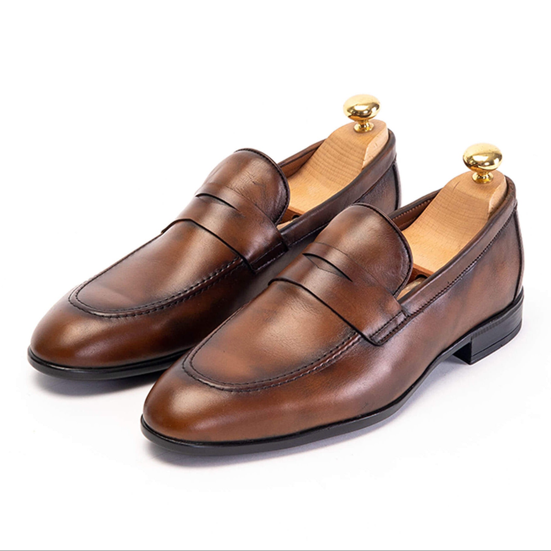 Volzak 5123 Chaussure cuir Marron vintage