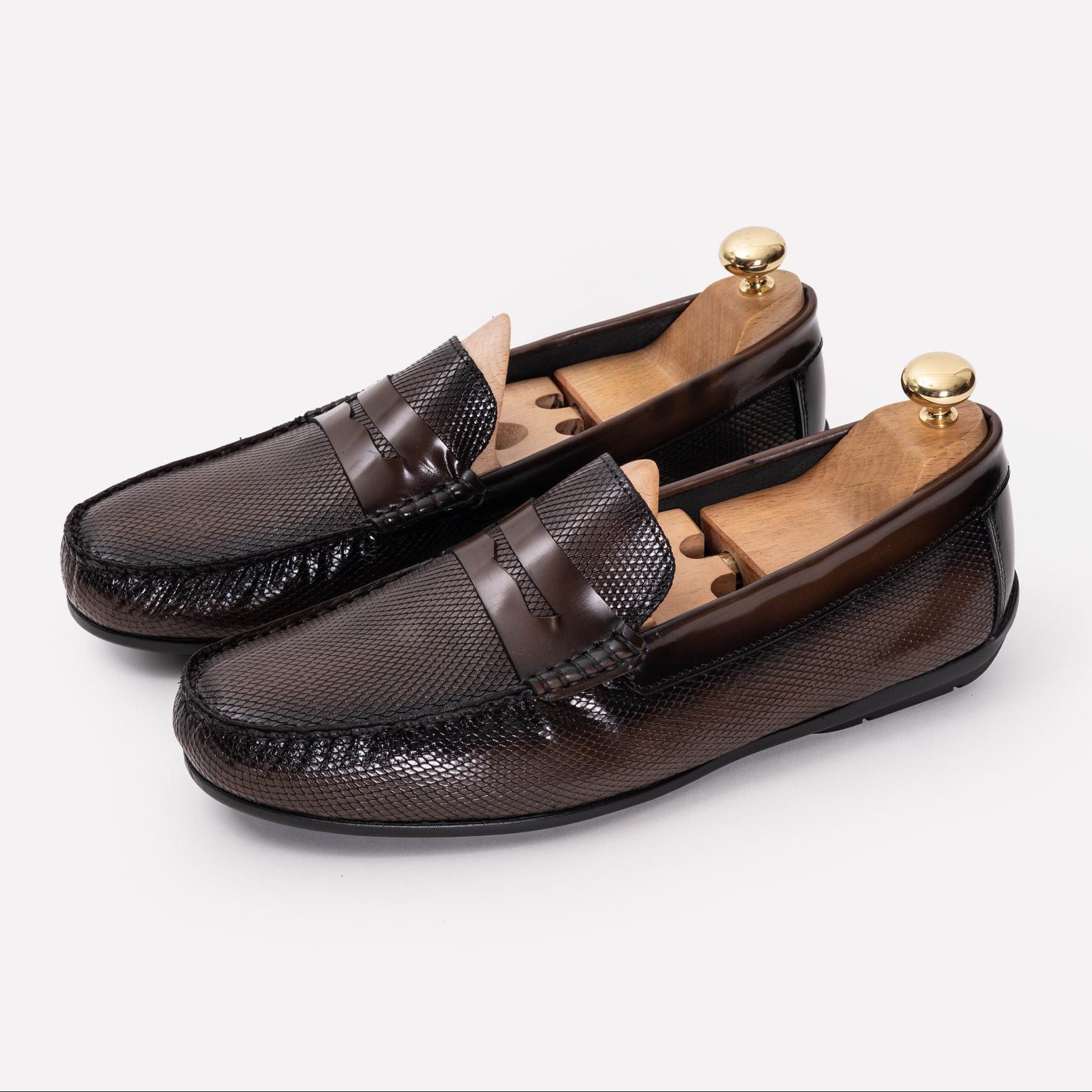 Volzak 5138 Mocassin en cuir Démasquable marron vintage