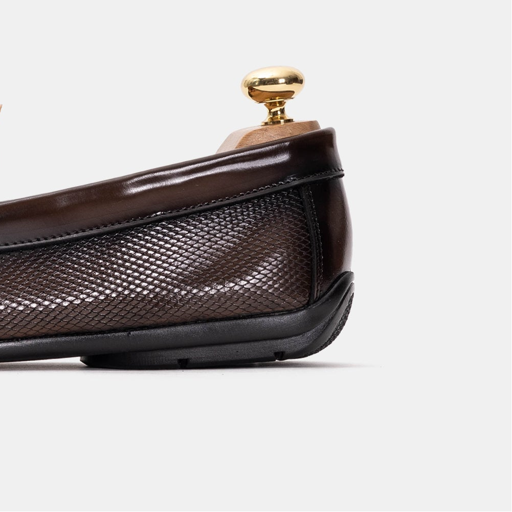 Volzak 5138 Mocassin en cuir Démasquable marron vintage