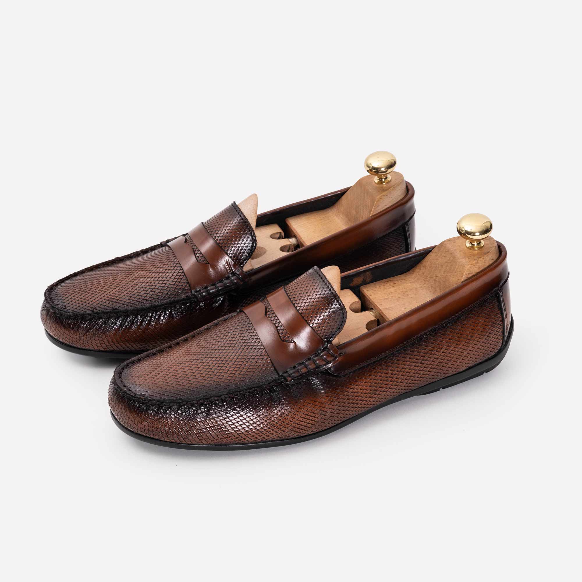 Volzak 5138 Mocassin en cuir Démasquable marron