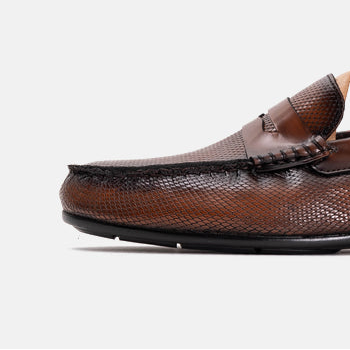 Volzak 5138 Mocassin en cuir Démasquable marron