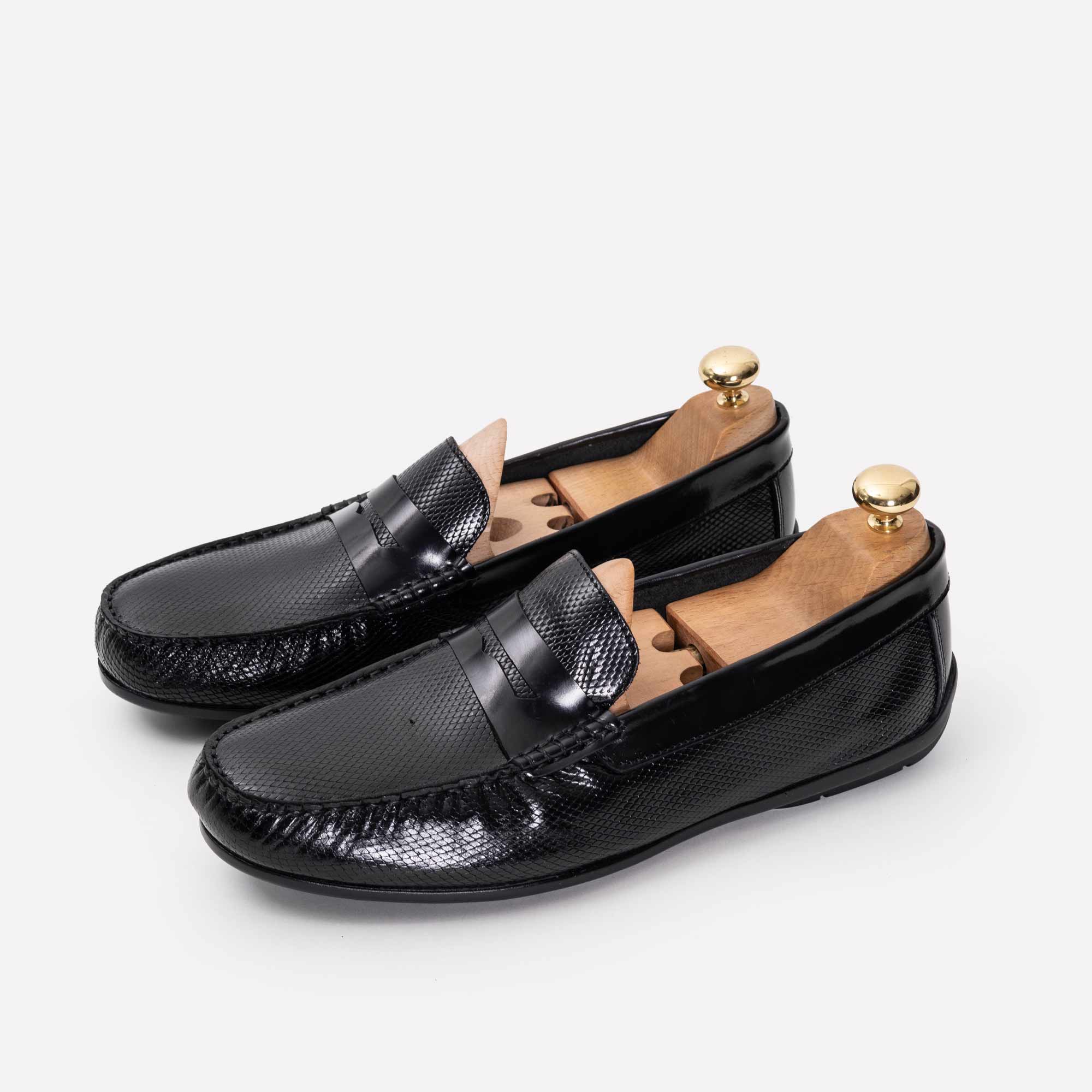 ''5138 Mocassin en cuir Démasquable noir