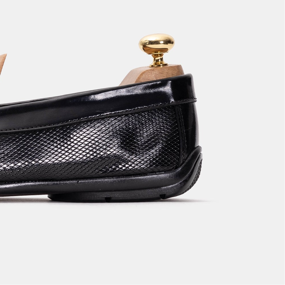 Volzak 5138 Mocassin en cuir Démasquable noir