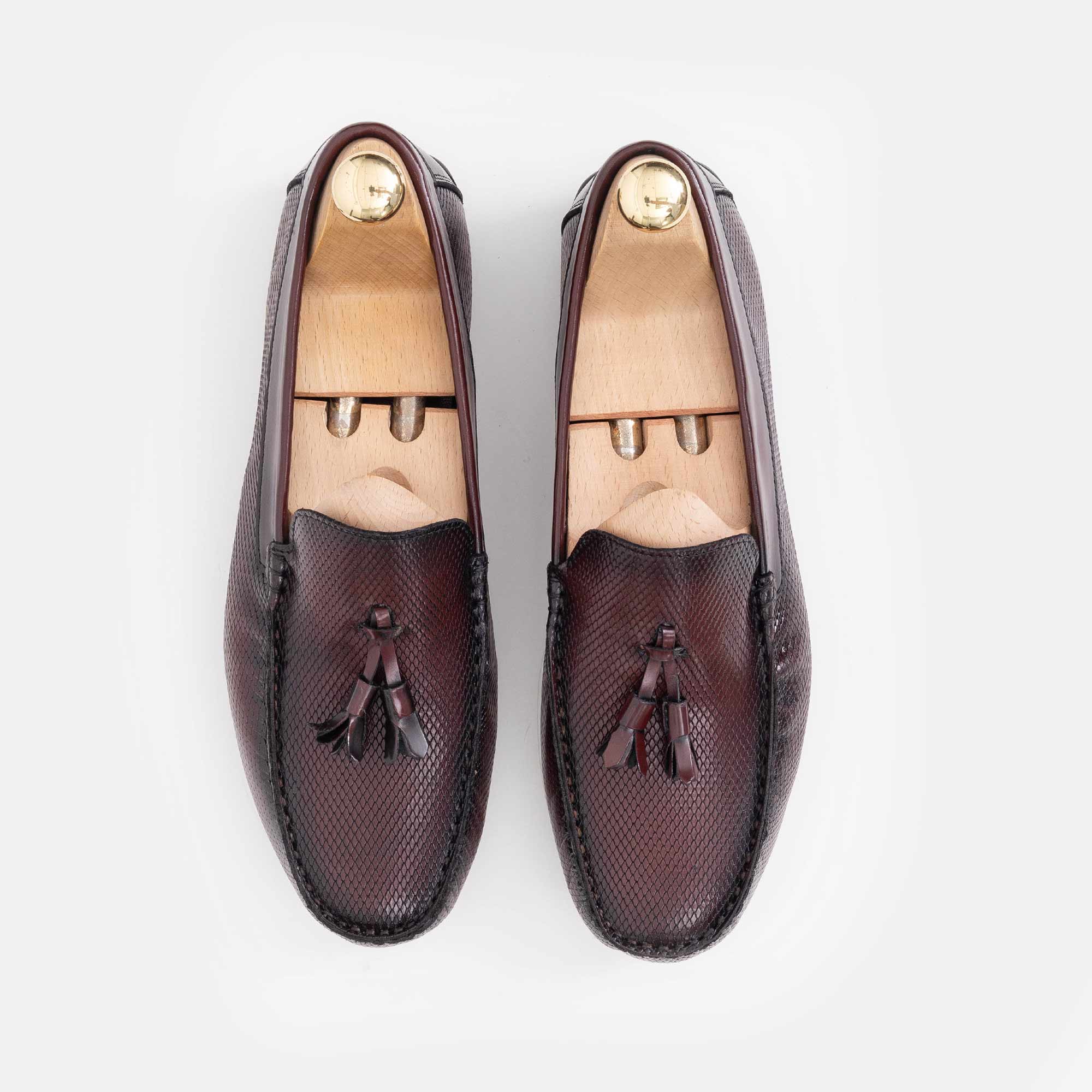 Volzak 5140 Mocassin en cuir Démasquable Bordeaux