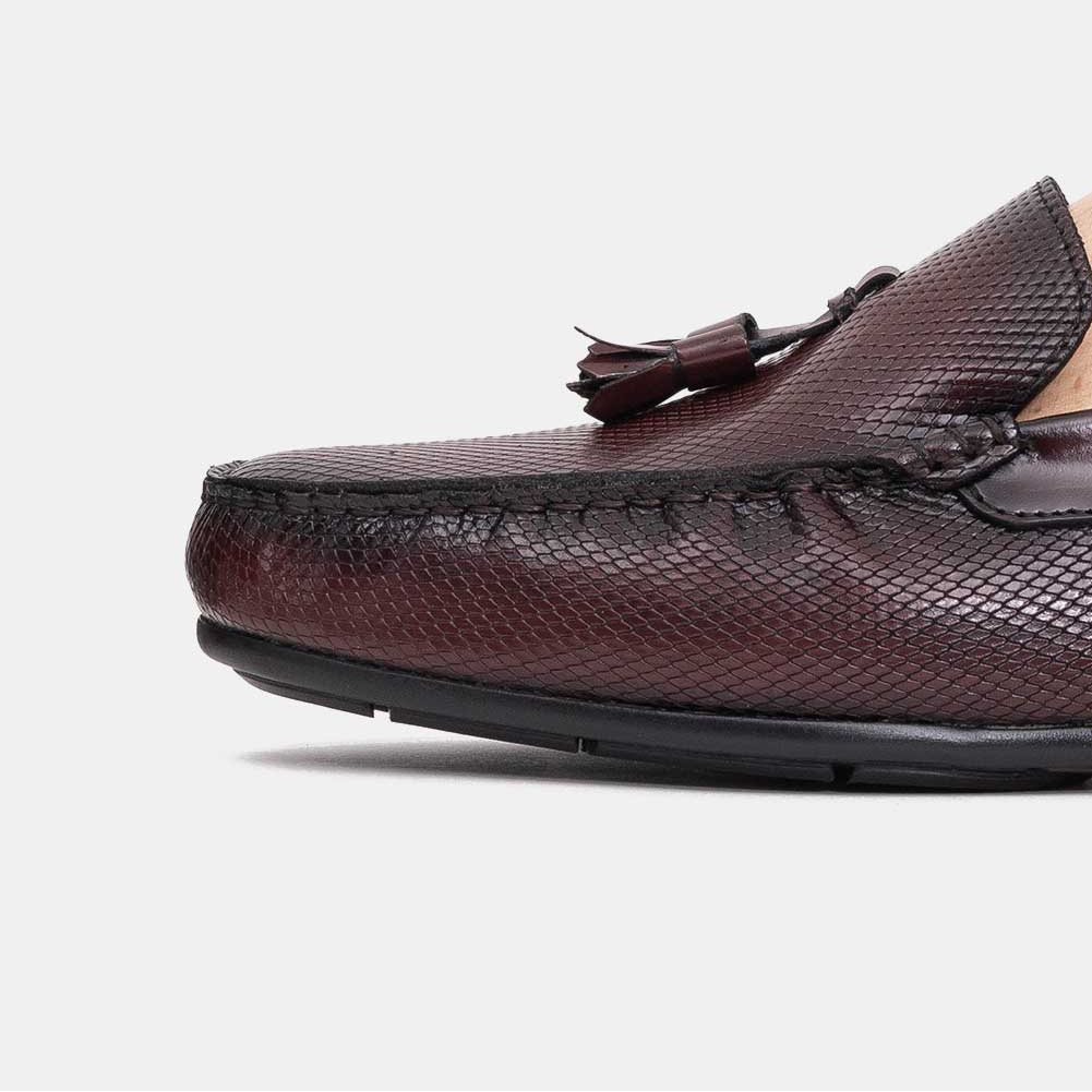 Volzak 5140 Mocassin en cuir Démasquable Bordeaux