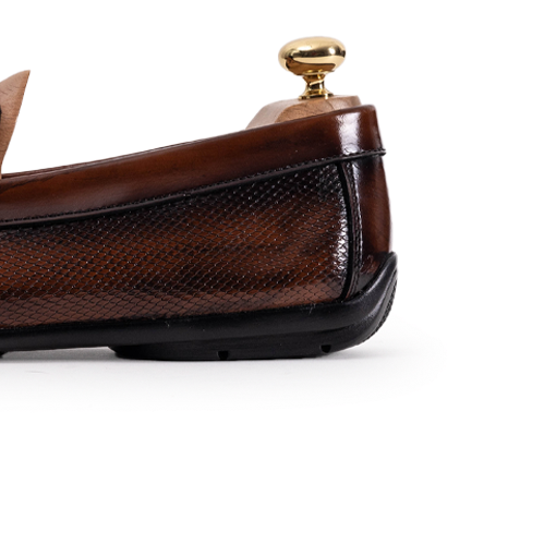 Volzak 5140 Mocassin en cuir Démasquable marron