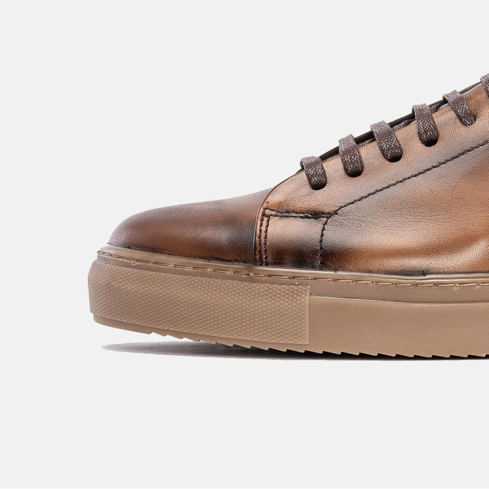 Volzak 5150 Basket en cuir Marron Vintage