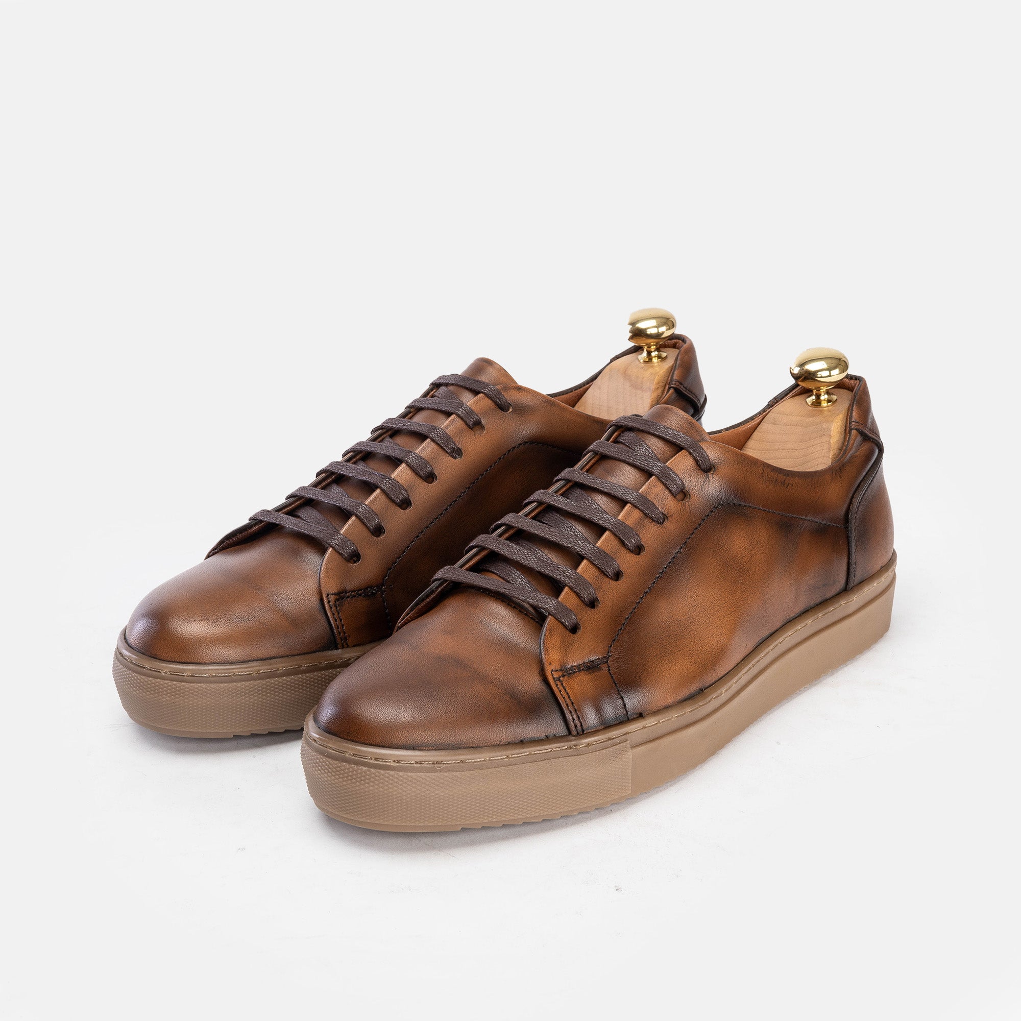 Volzak 5150 Basket en cuir Marron Vintage