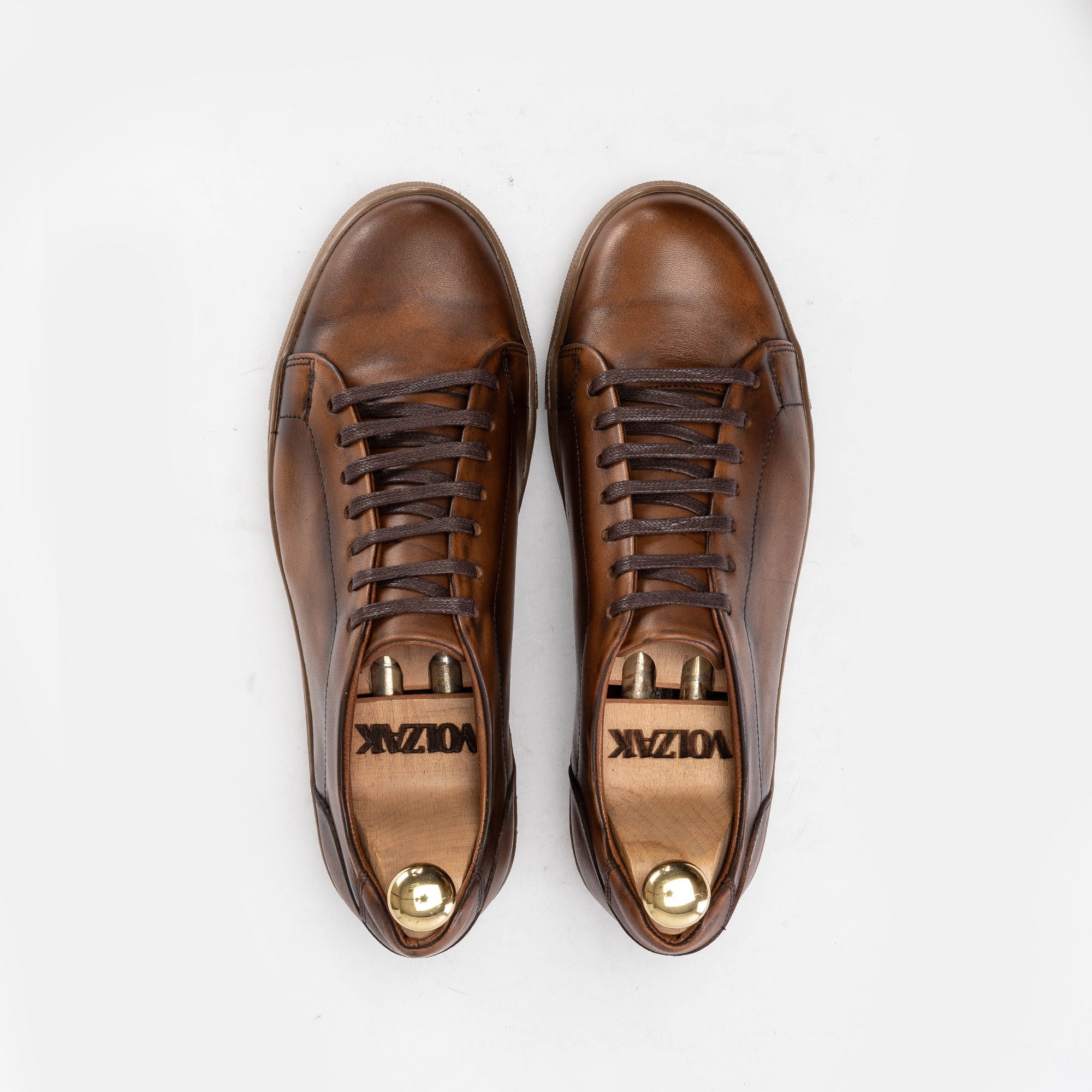 Volzak 5150 Basket en cuir Marron Vintage