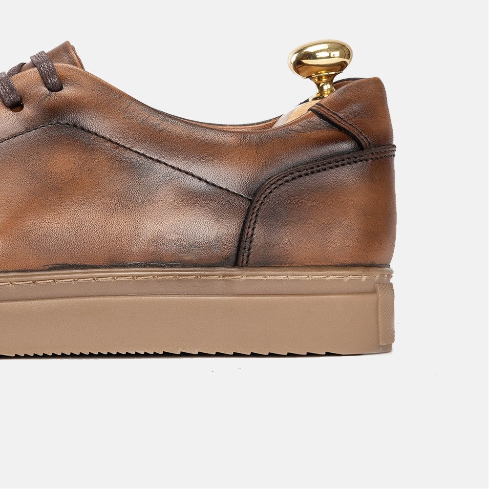 Volzak 5150 Basket en cuir Marron Vintage