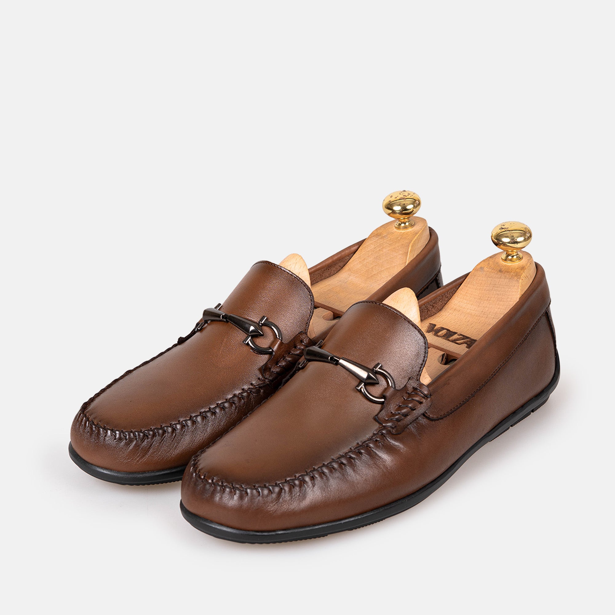 Volzak 5419 Mocassin en cuir Marron Vintage