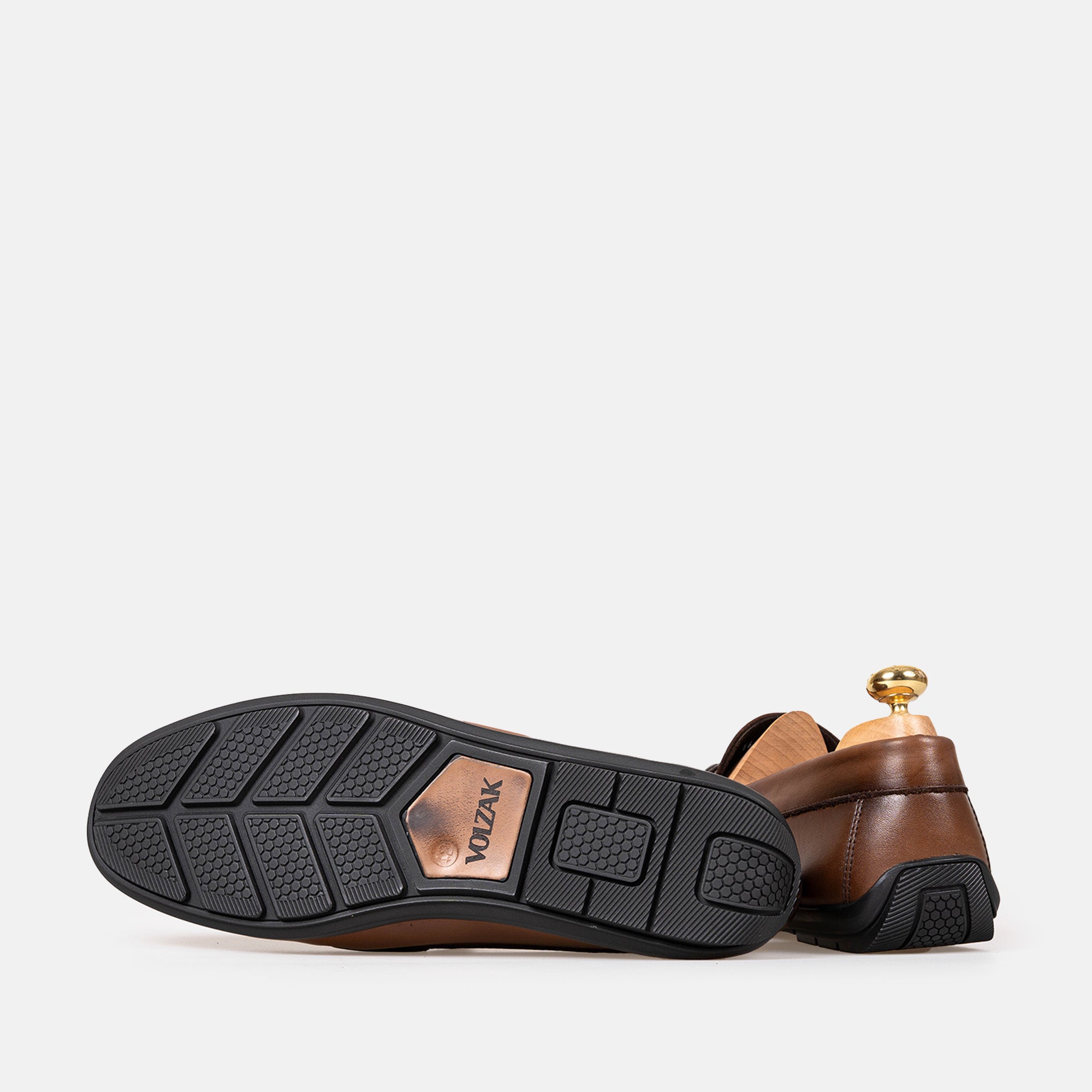 Volzak 5419 Mocassin en cuir Marron Vintage