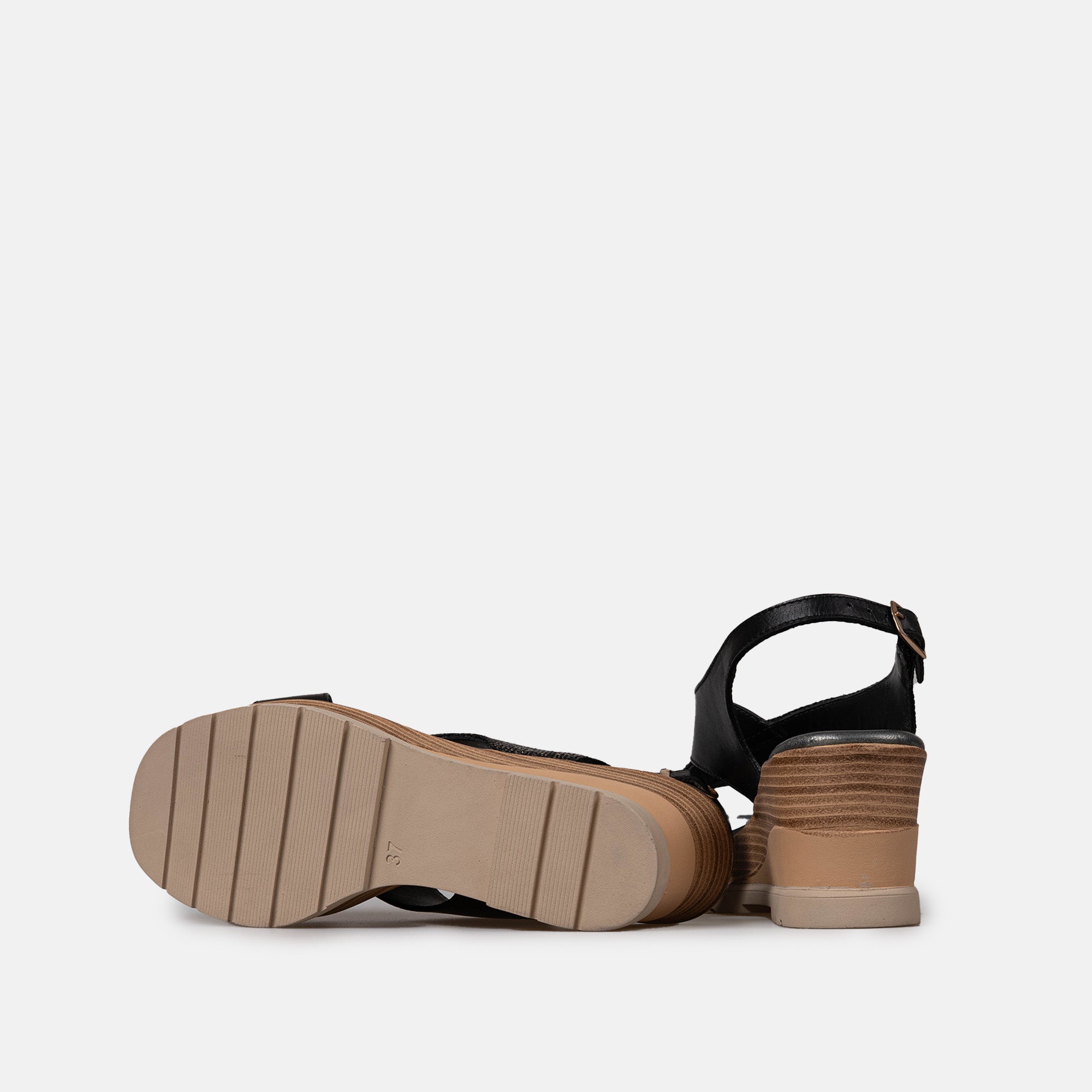 Volzak 5014 Sandale en cuir Noir