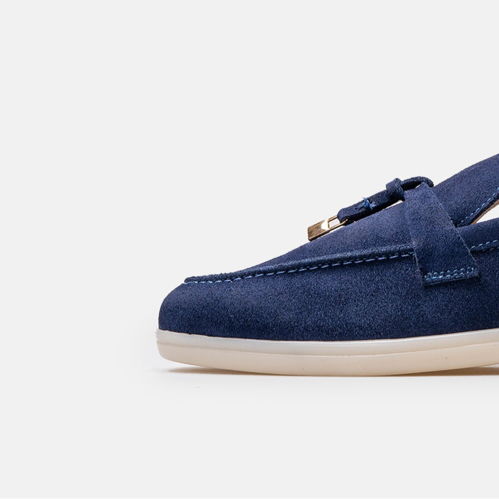 Volzak 32 mocassin en daim Bleu Marine