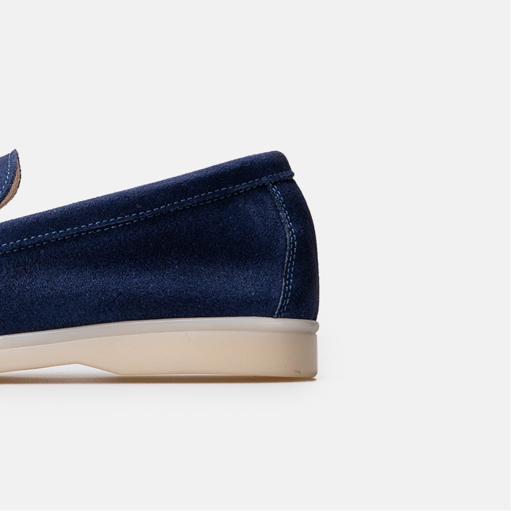 Volzak 32 mocassin en daim Bleu Marine