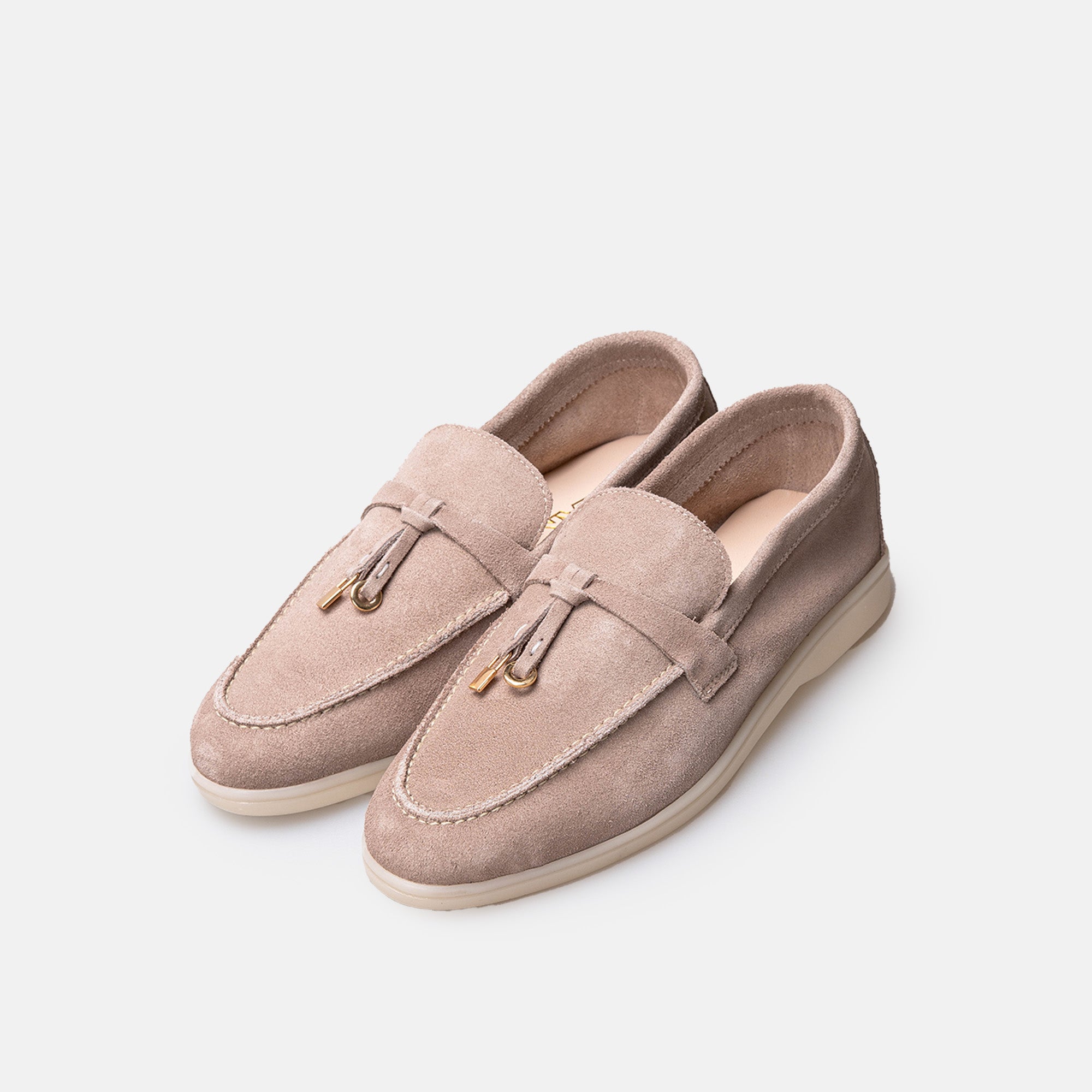 Volzak 32 mocassin en daim Taupe Light