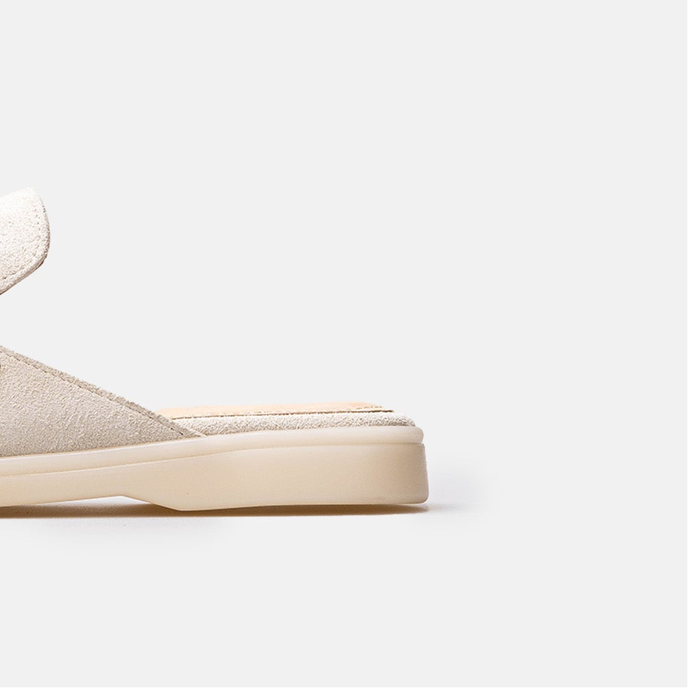 Volzak 0777 Mule en daim Blanc Cassé