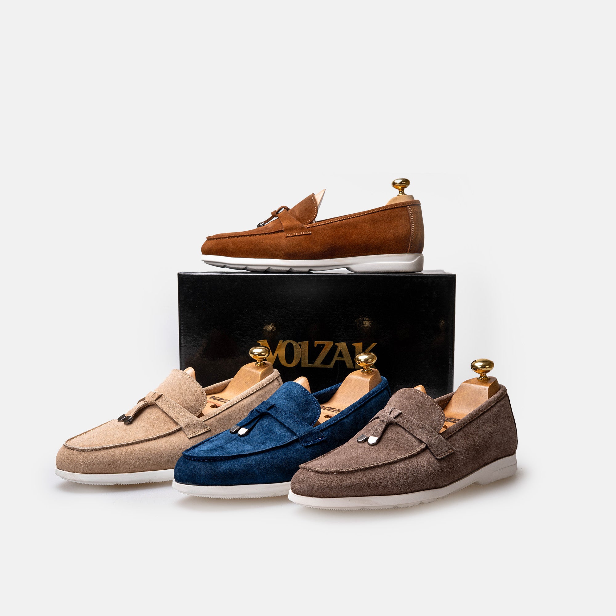 Volzak 3062 Mocassin en daim Bleu