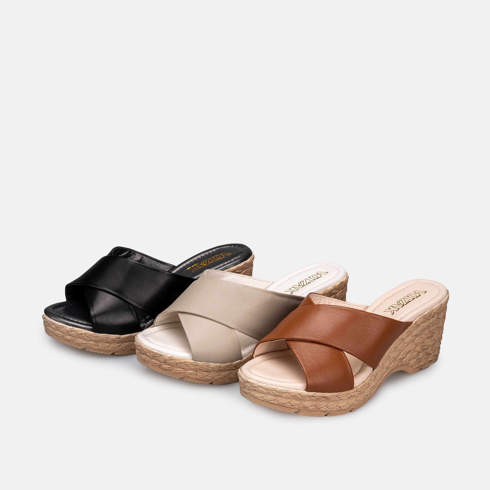 Volzak 149 Sandale en cuir Camel
