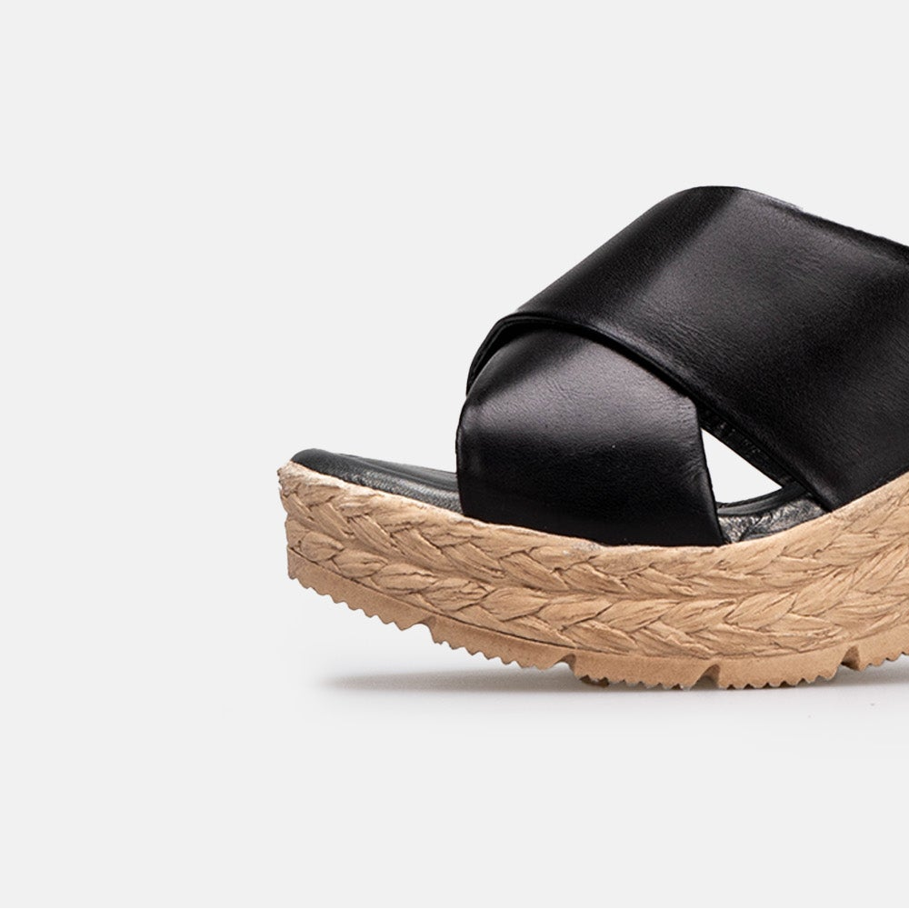 Volzak 149 Sandale en cuir Noir