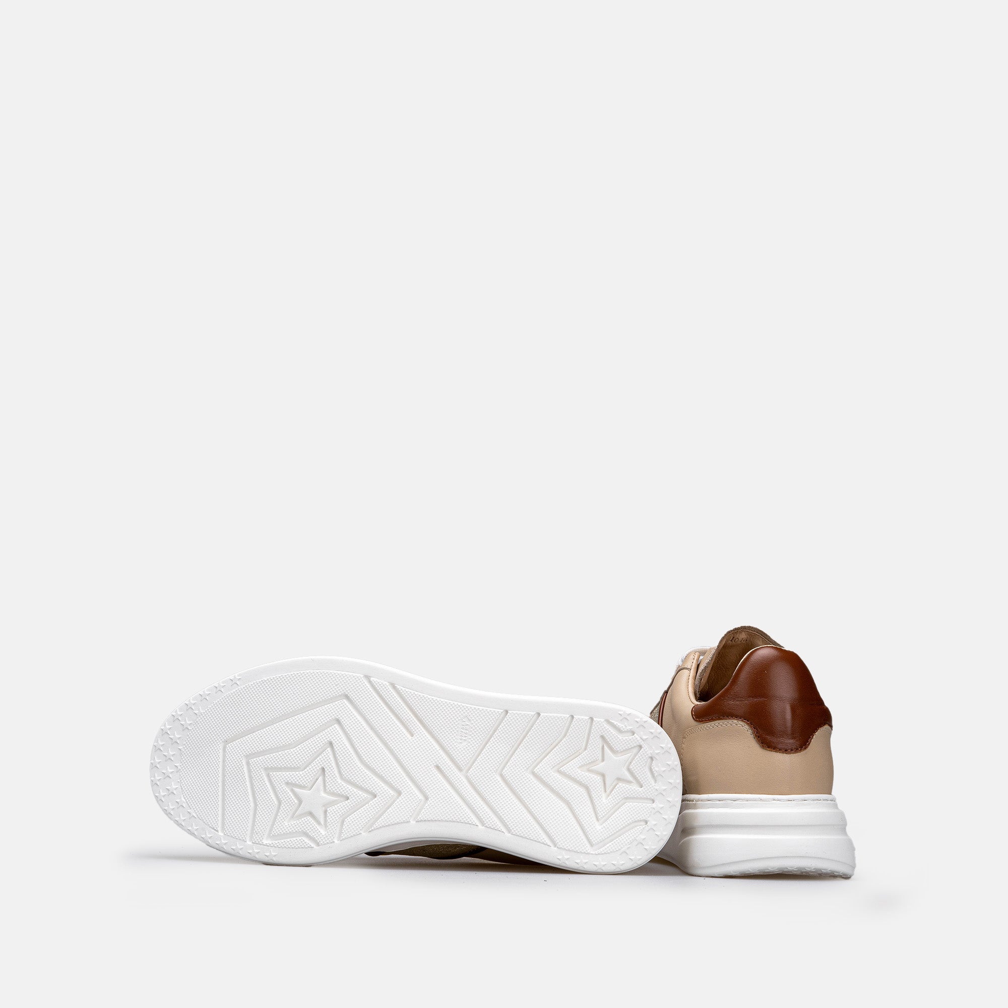 Volzak 1016 Basket en cuir Beige Camel