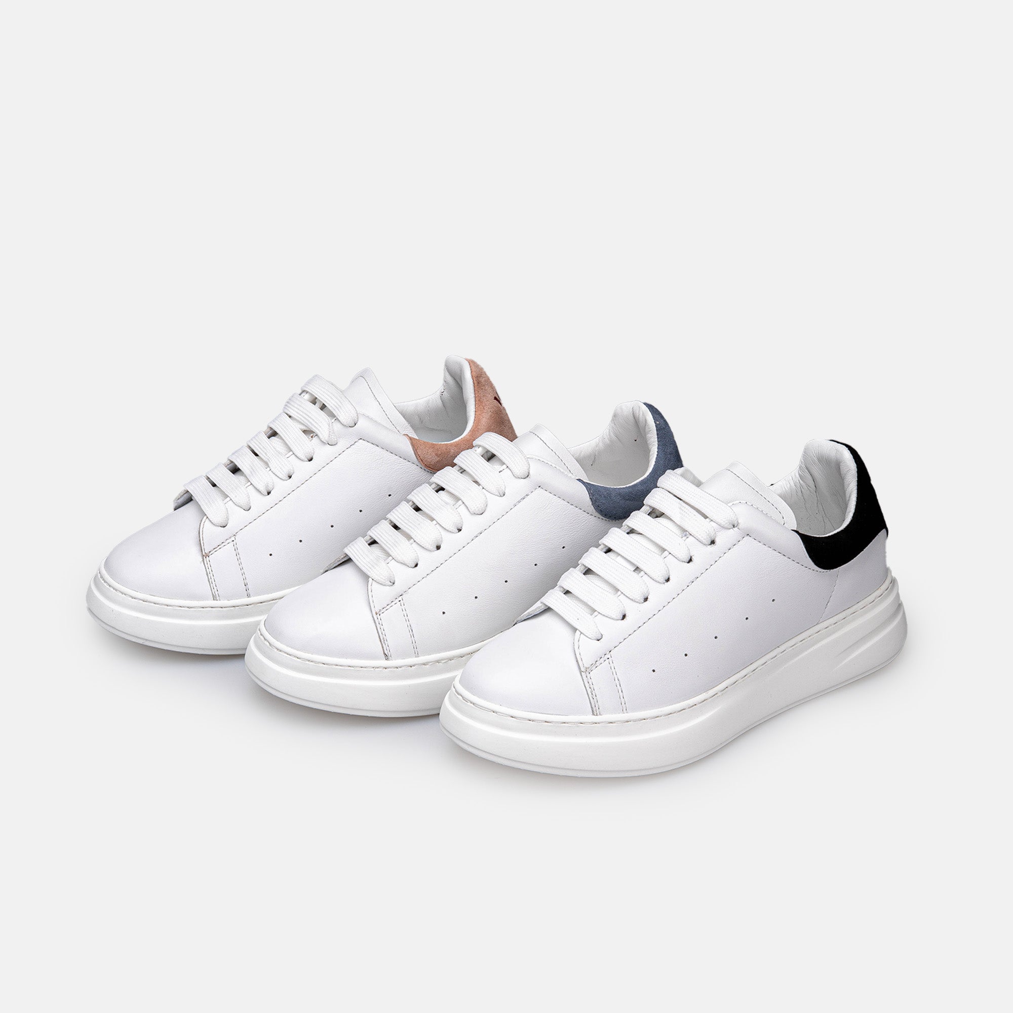 Volzak 3001 Basket en cuir Blanc Noir