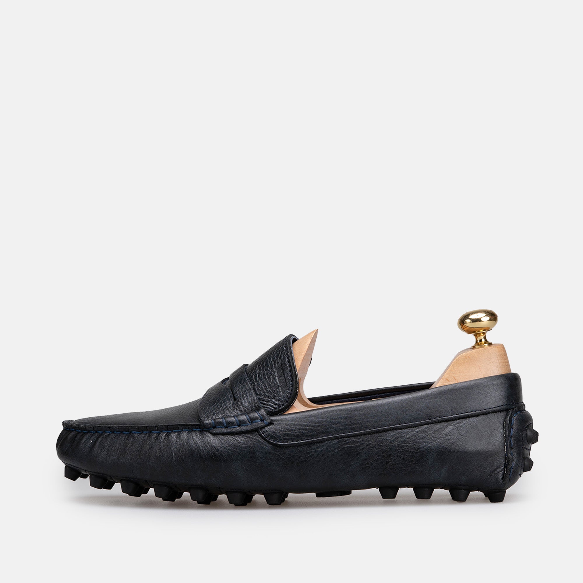 Volzak 2000 Mocassin en cuir Bleu Minéral