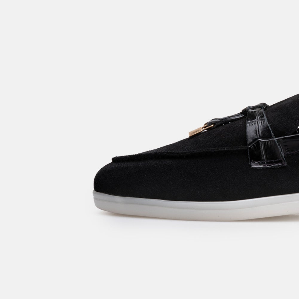 Volzak 32 s mocassin en daim Noir