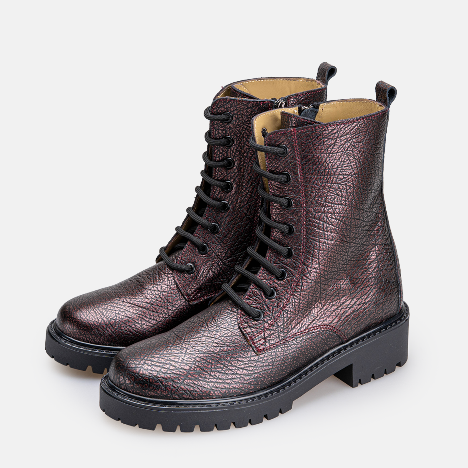 Volzak 4009 Bottine en cuir Bordeaux Grainé