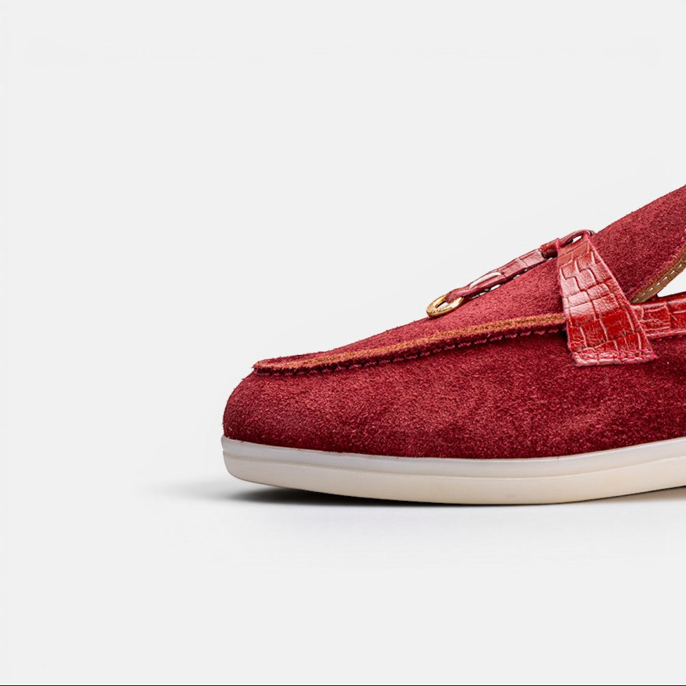 Volzak 32 s mocassin en daim Bordeaux