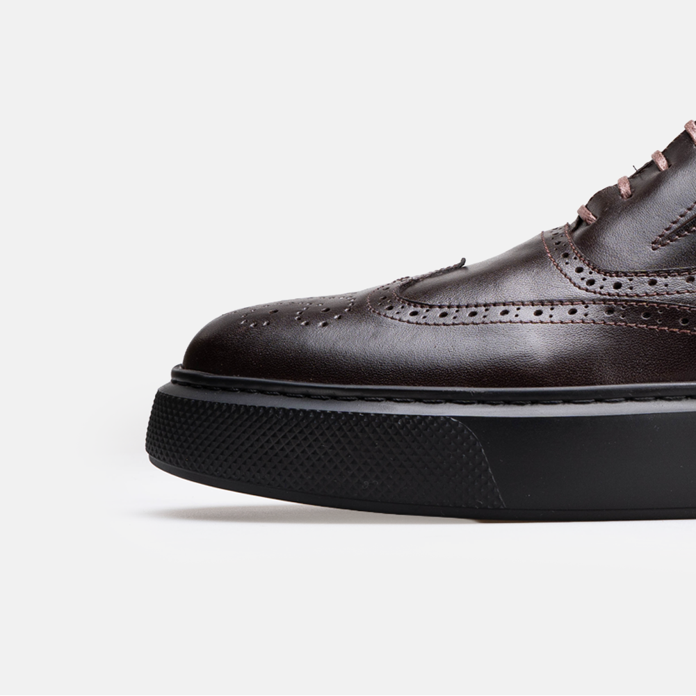 Volzak 326 Basket en cuir Marron Foncé