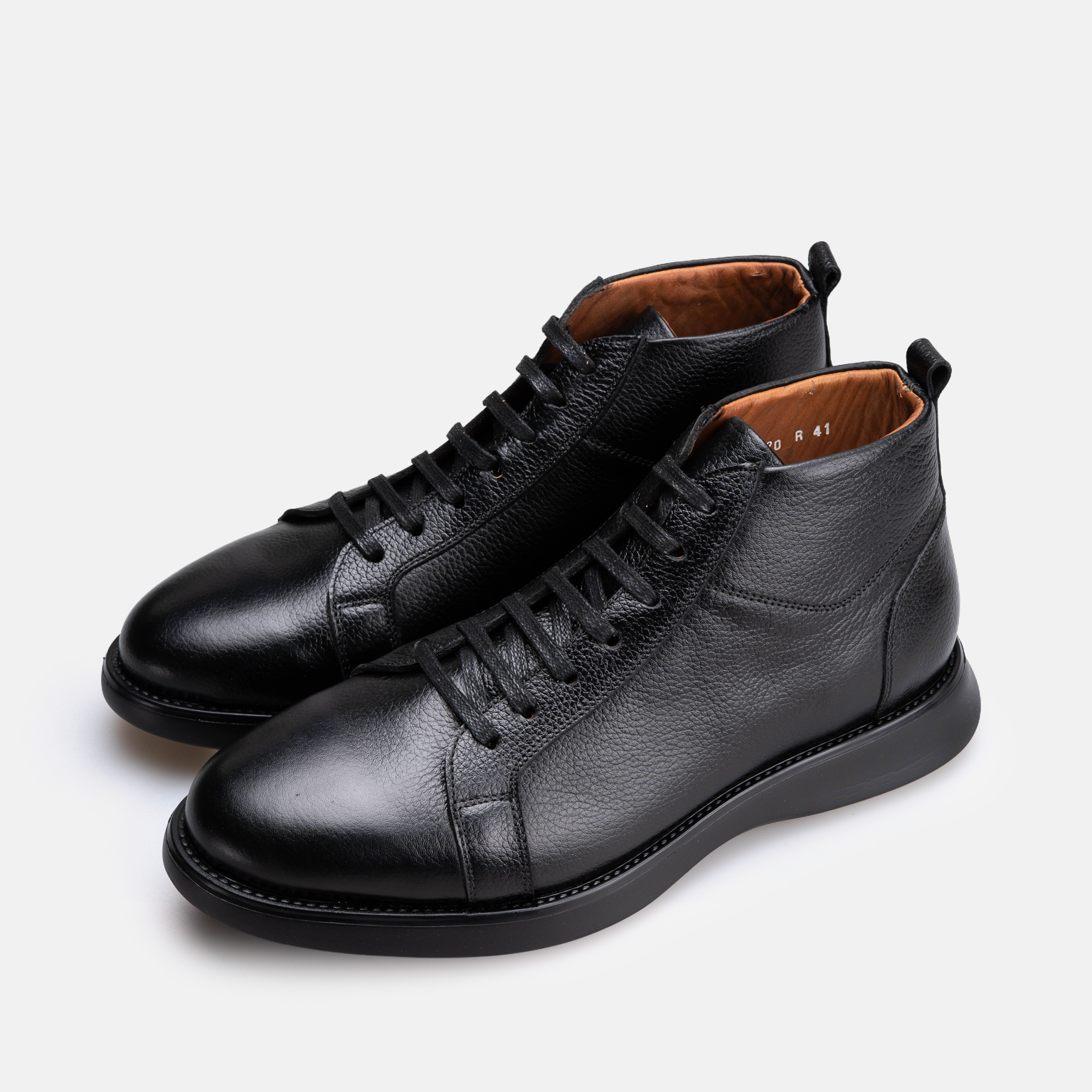 Volzak 5539 Bottine en cuir Noir Grainé