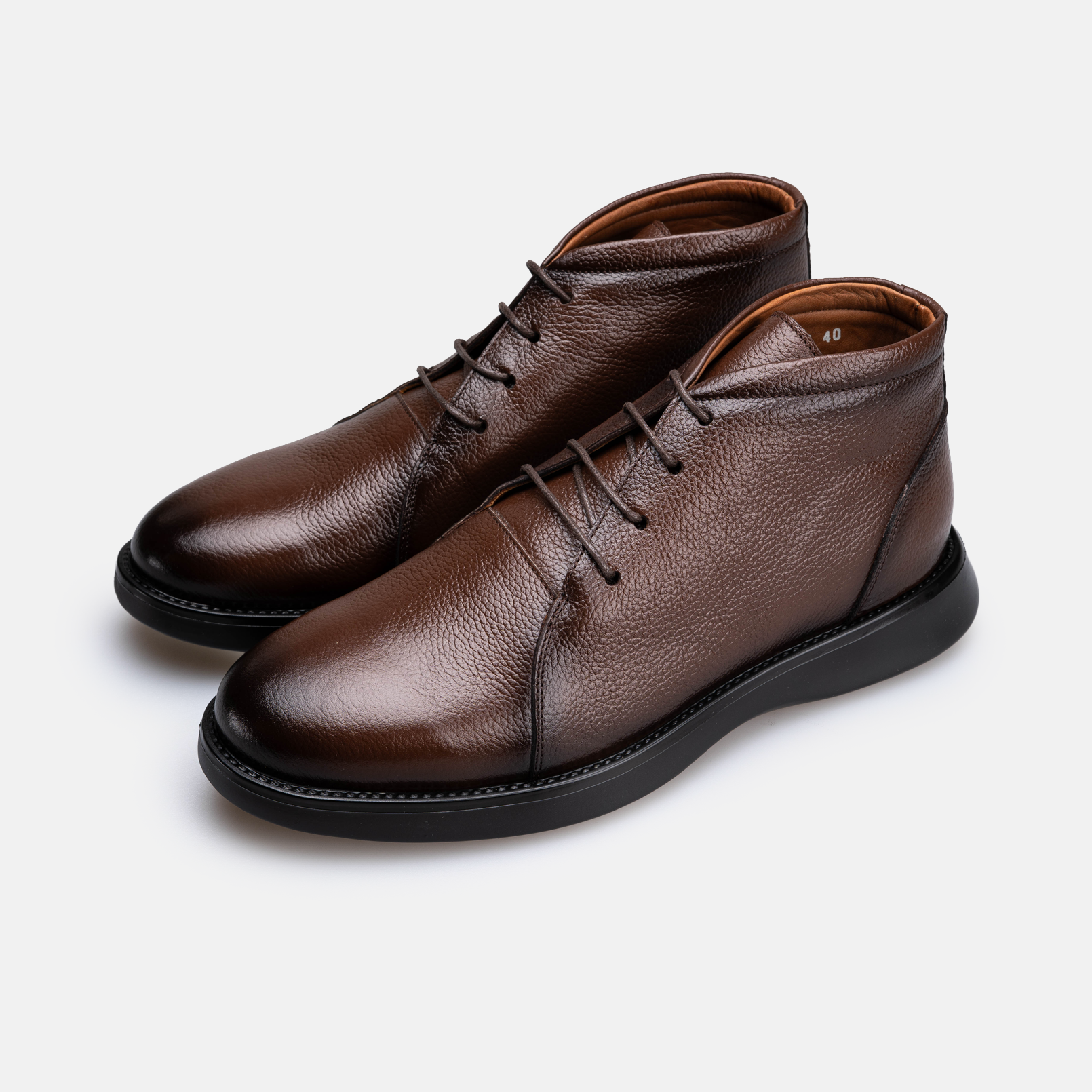 Volzak 5538 Bottine en cuir Marron Grainé