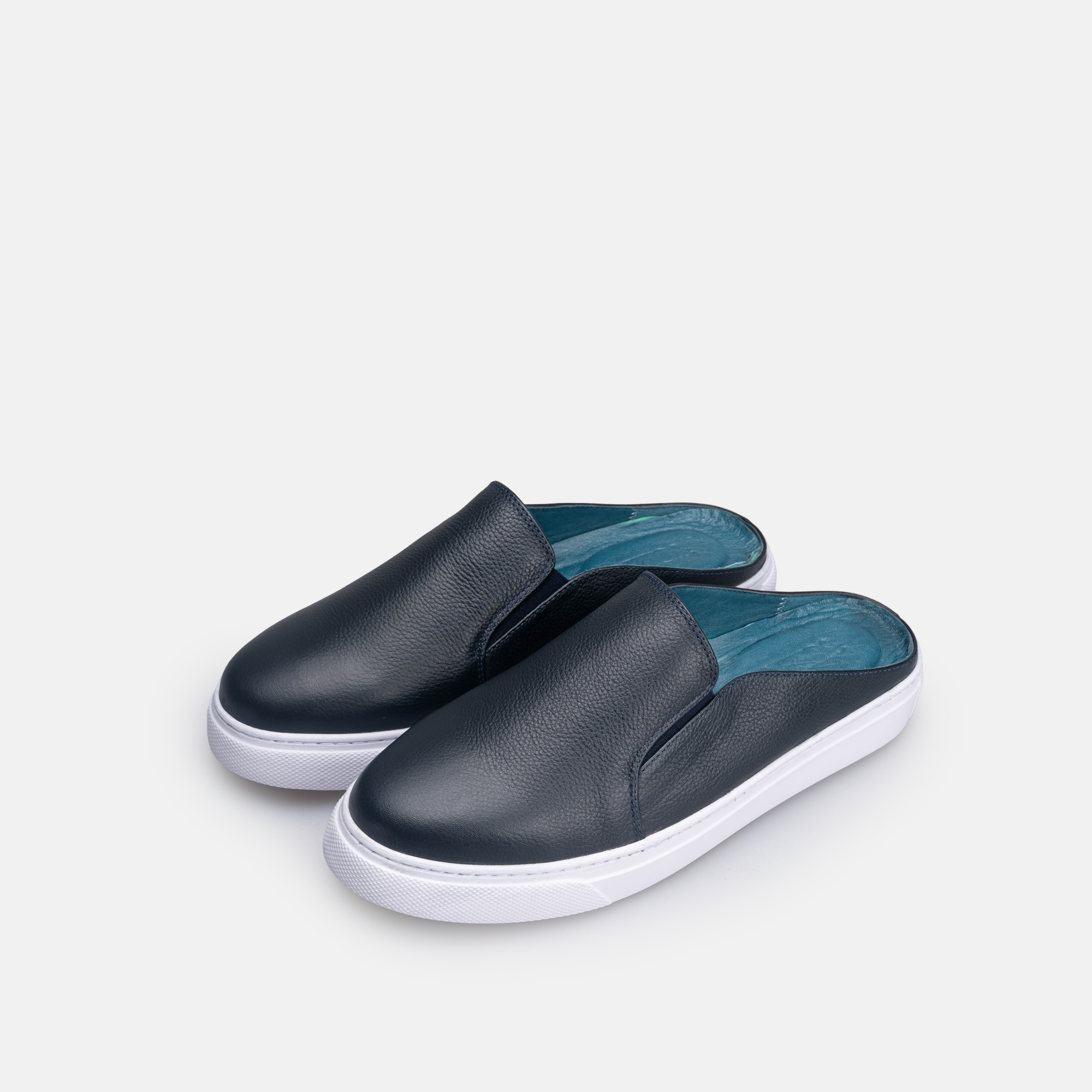 Volzak 301 Mule en cuir Bleu Marine