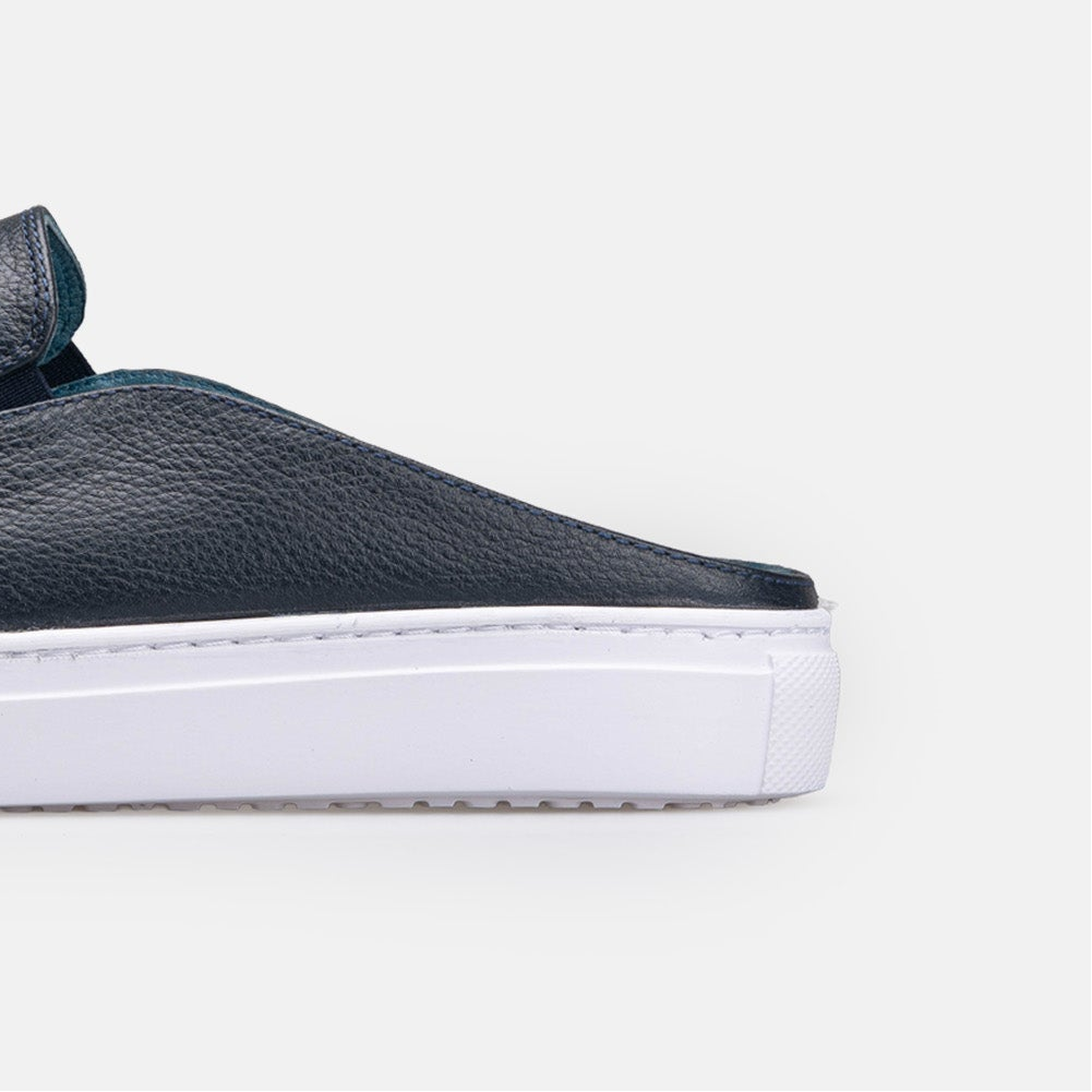 Volzak 301 Mule en cuir Bleu Marine