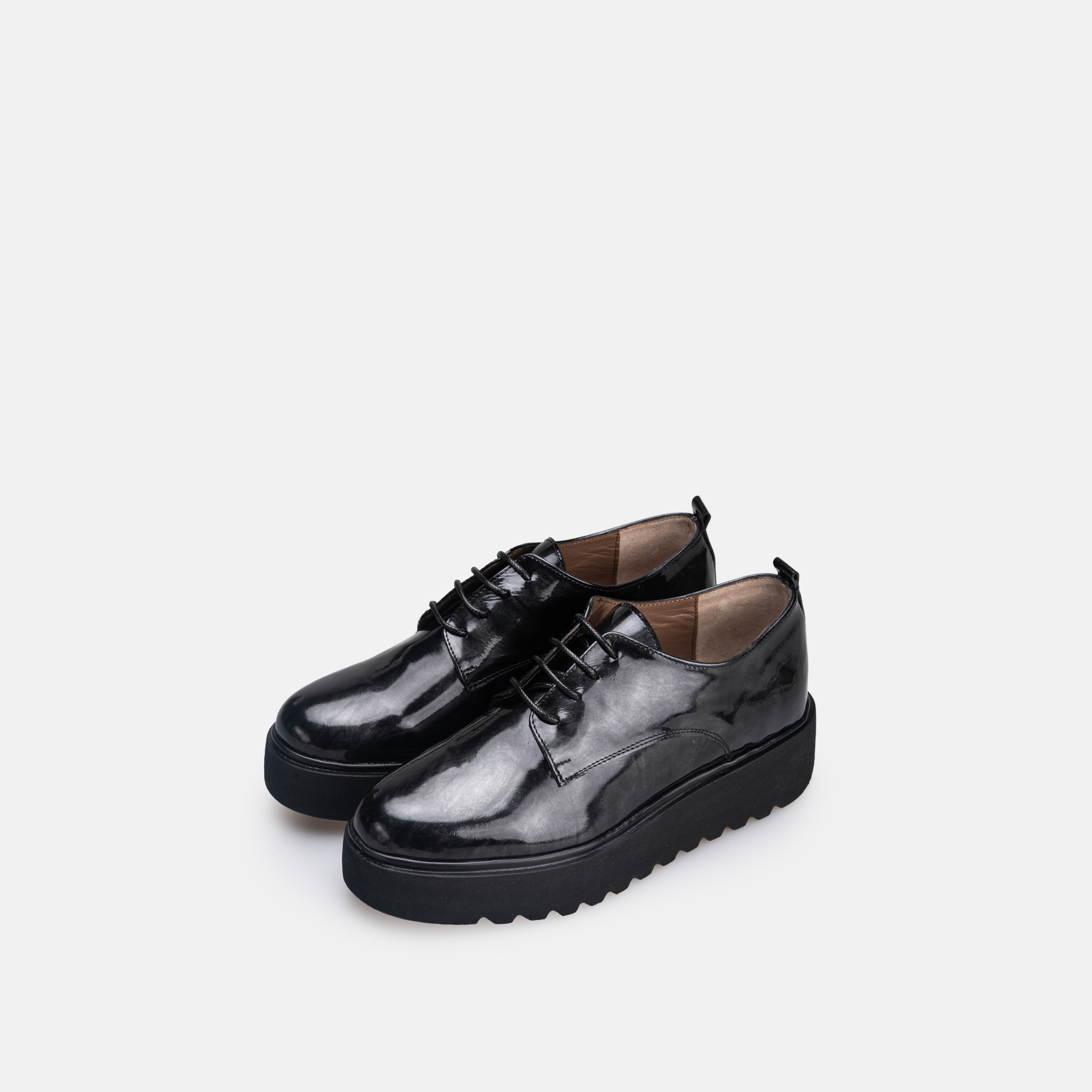 Volzak 4029 Chaussure en cuir Noir Gris Vernis