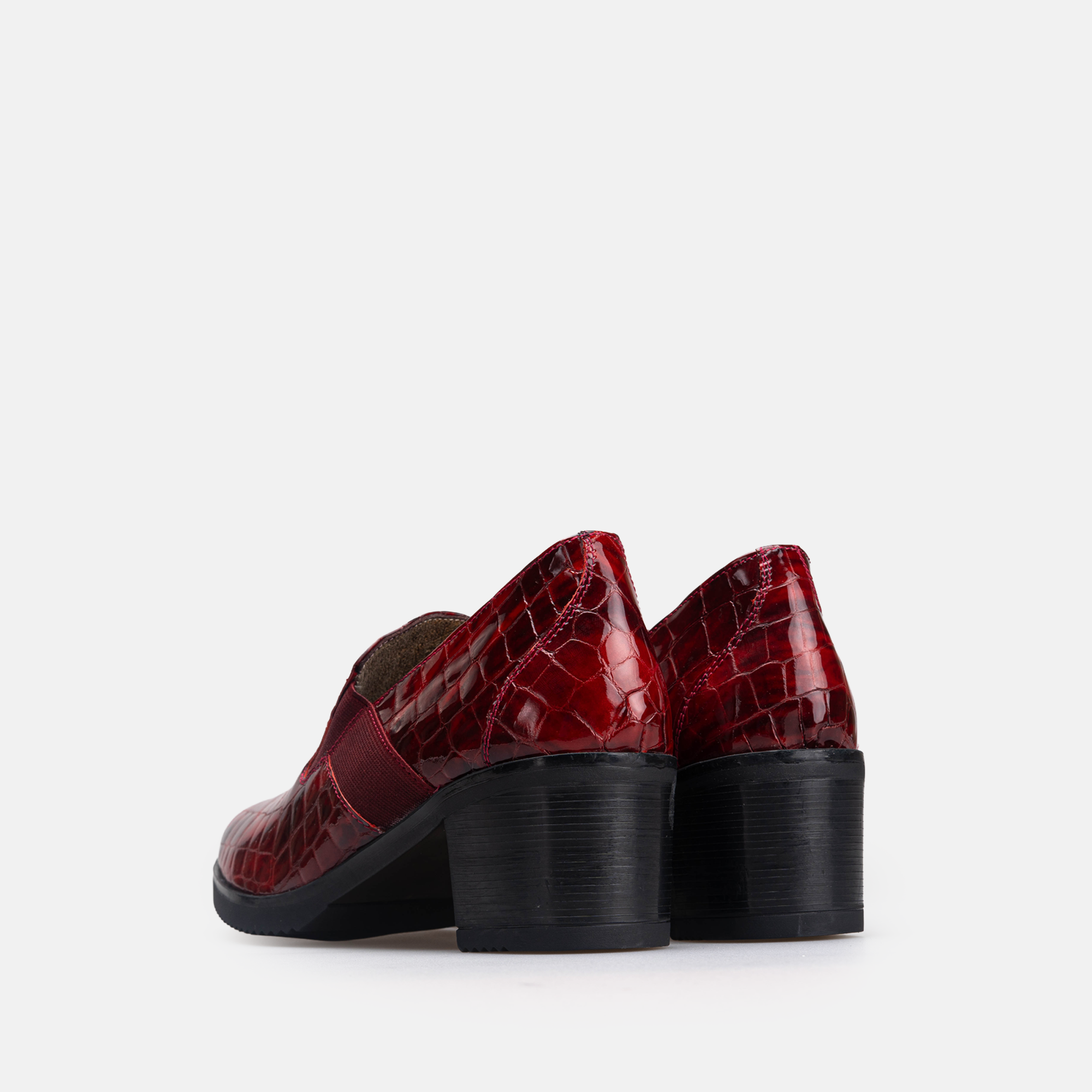 Volzak 535 chaussure en cuir Bordeaux Serpent Vernis