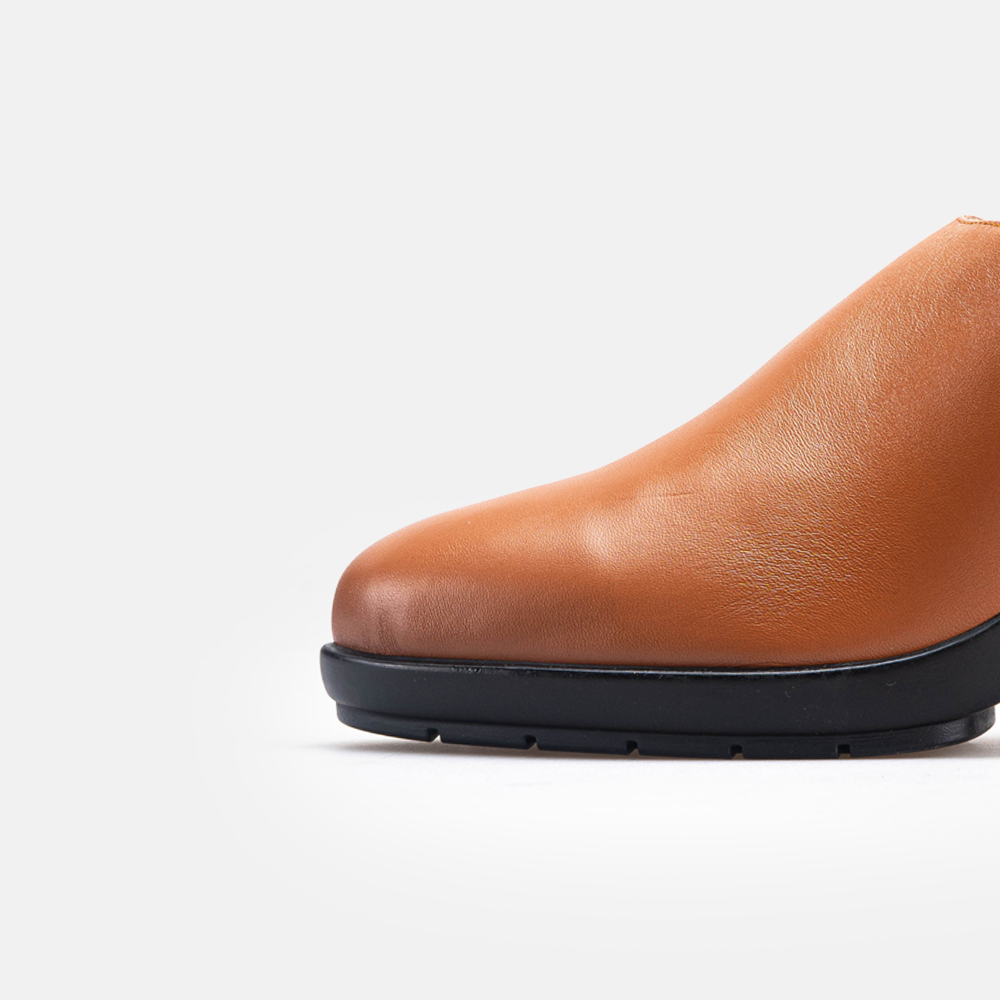 Volzak 686 Sabot à talon en cuir Camel