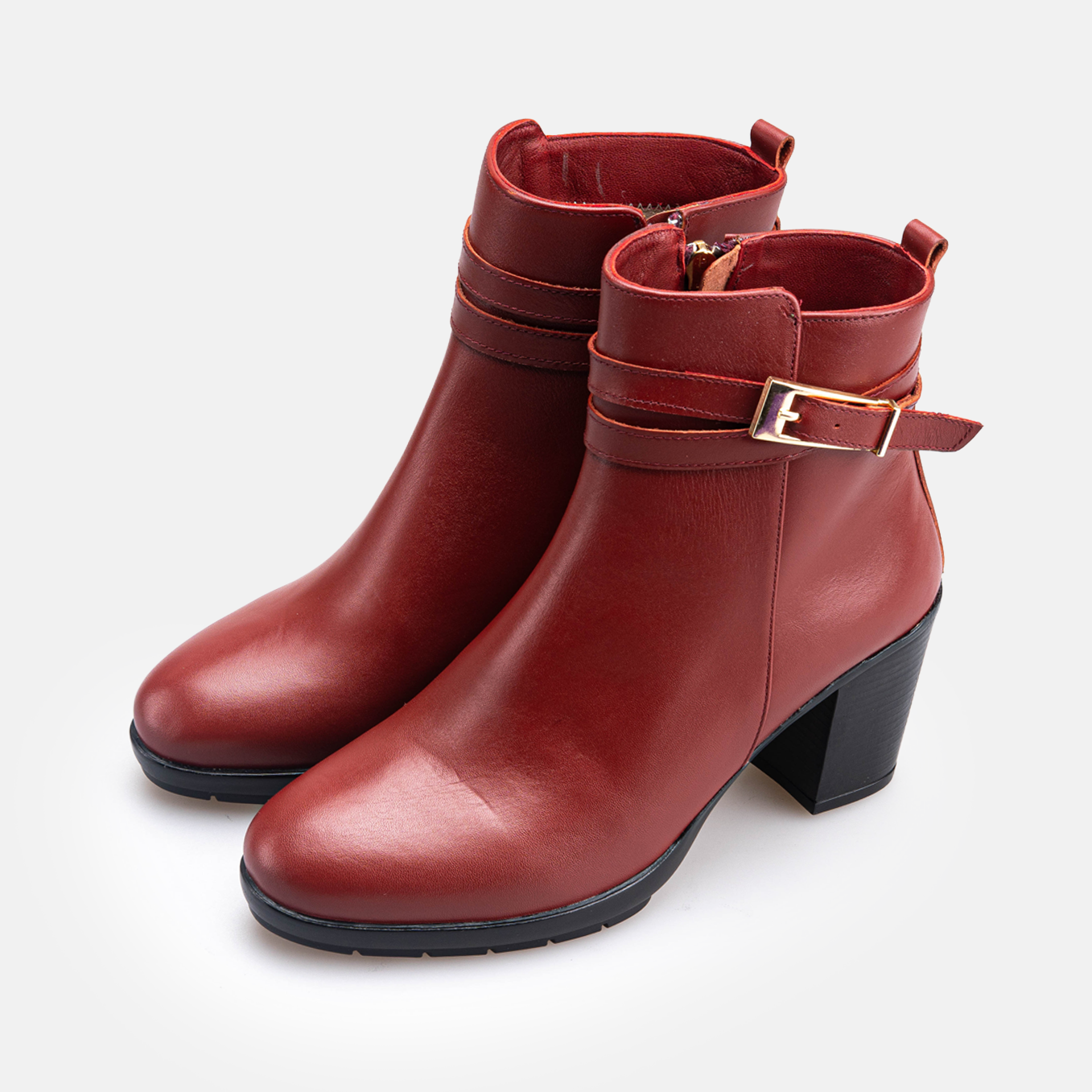 Volzak 2027 Bottine en cuir Bordeaux