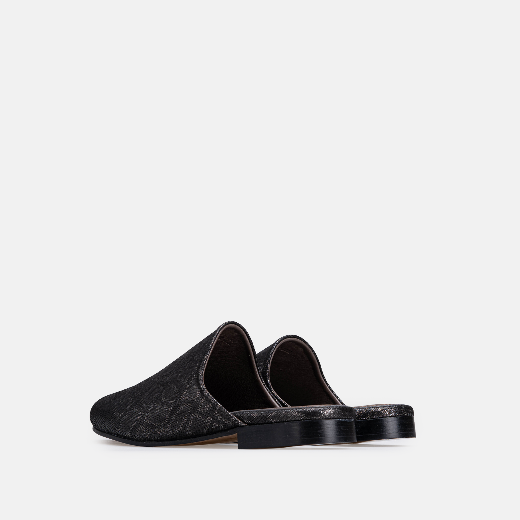 Édition limitée Volzak 3111 Mule en cuir Noir Serpent