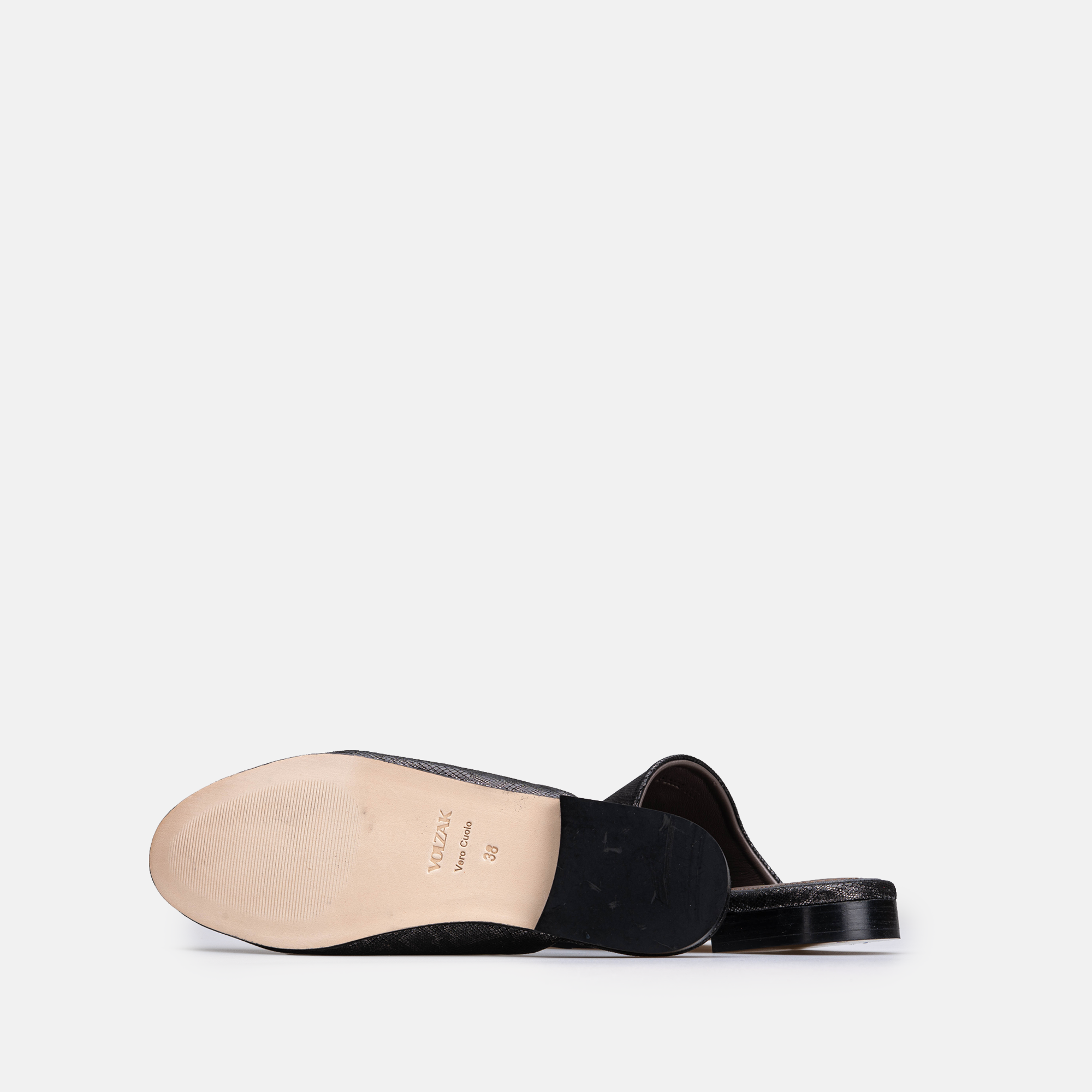 Édition limitée Volzak 3111 Mule en cuir Noir Serpent