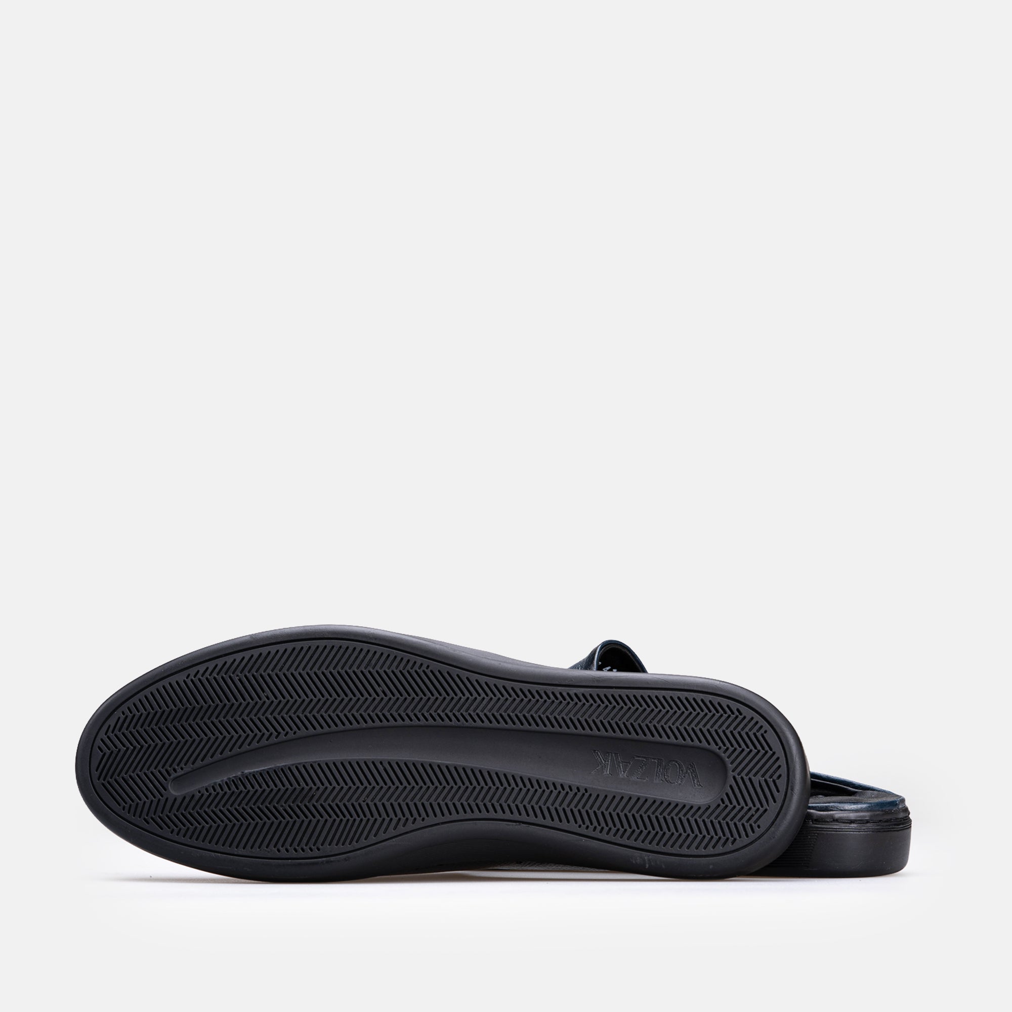 Volzak 5602 Mule en cuir Bleu Grainé